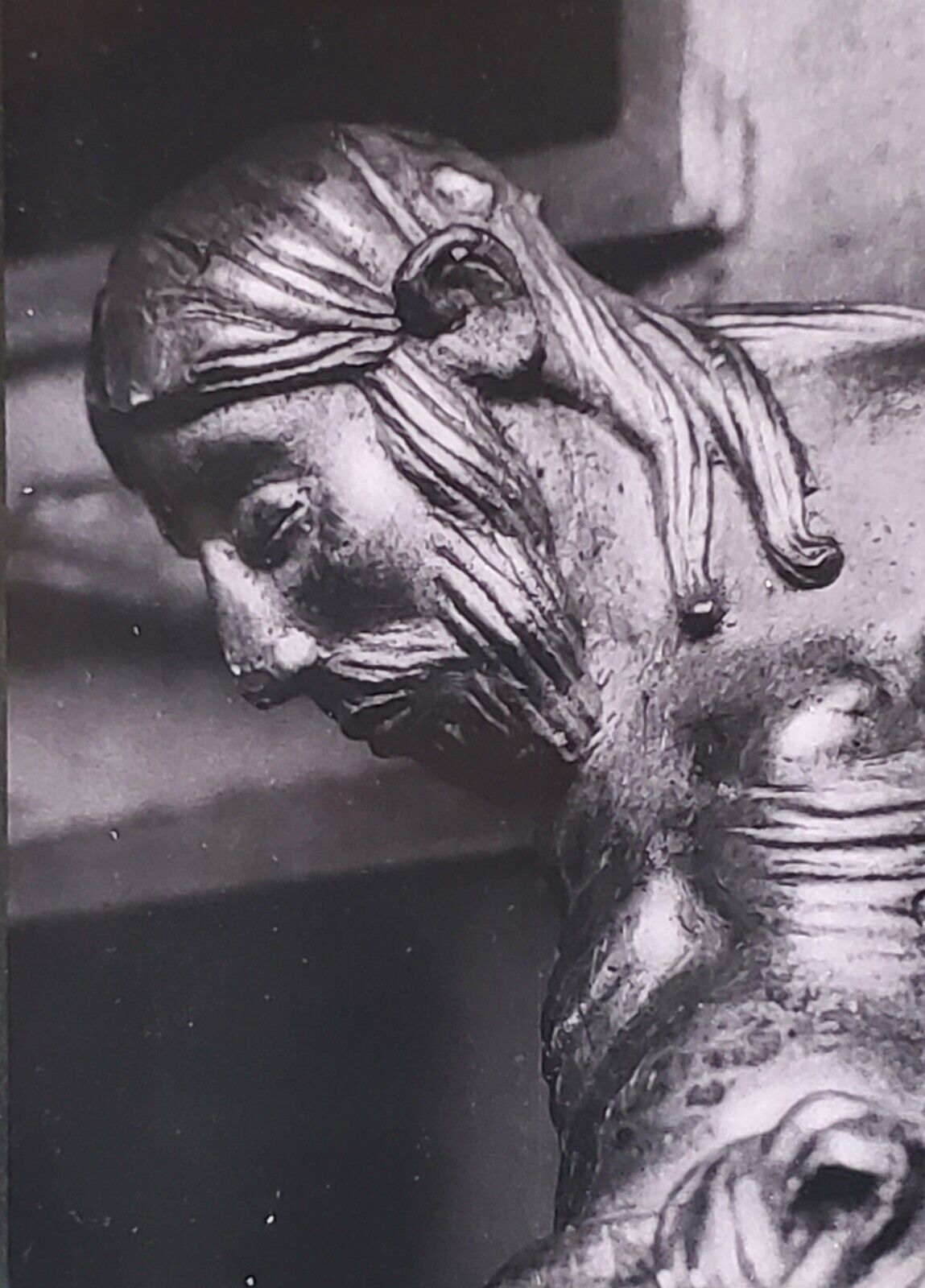 Crucifix Detail, St. Magdalen, Hildesheim, Germany, Magic Lantern Glass Slide