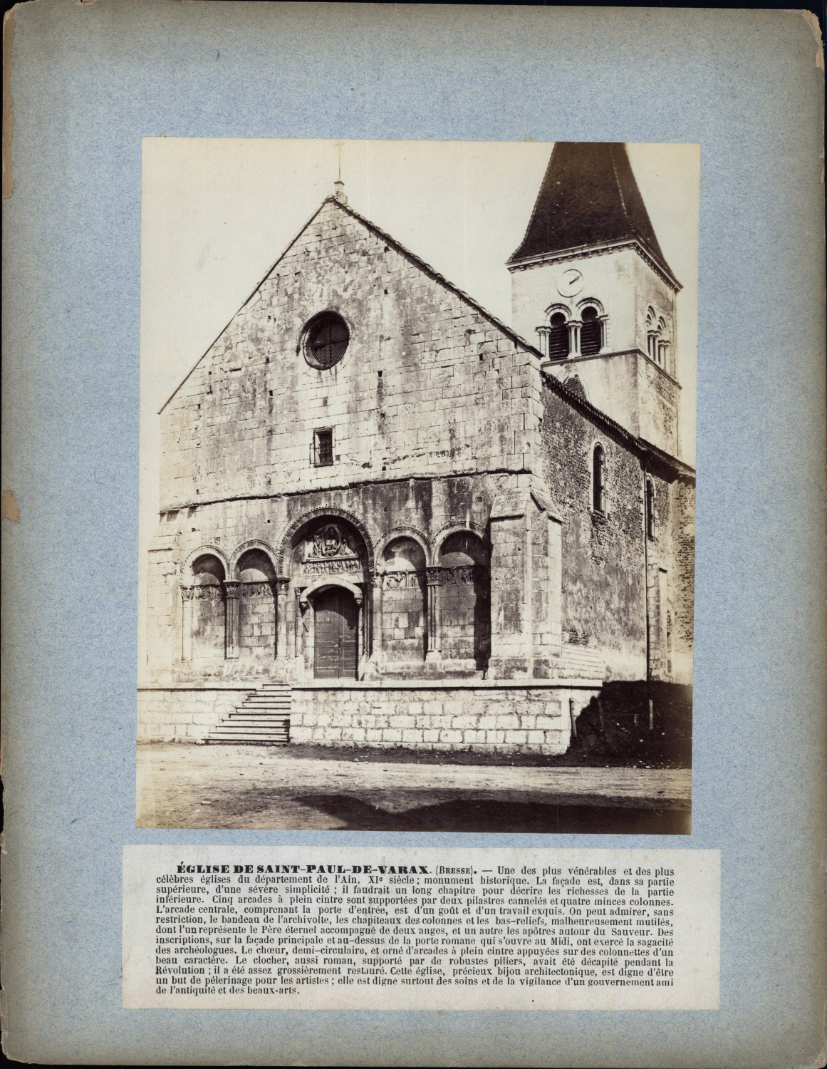France, Saint-Paul-de-Varax, Church Vintage Albumen Print Albumin Print 3