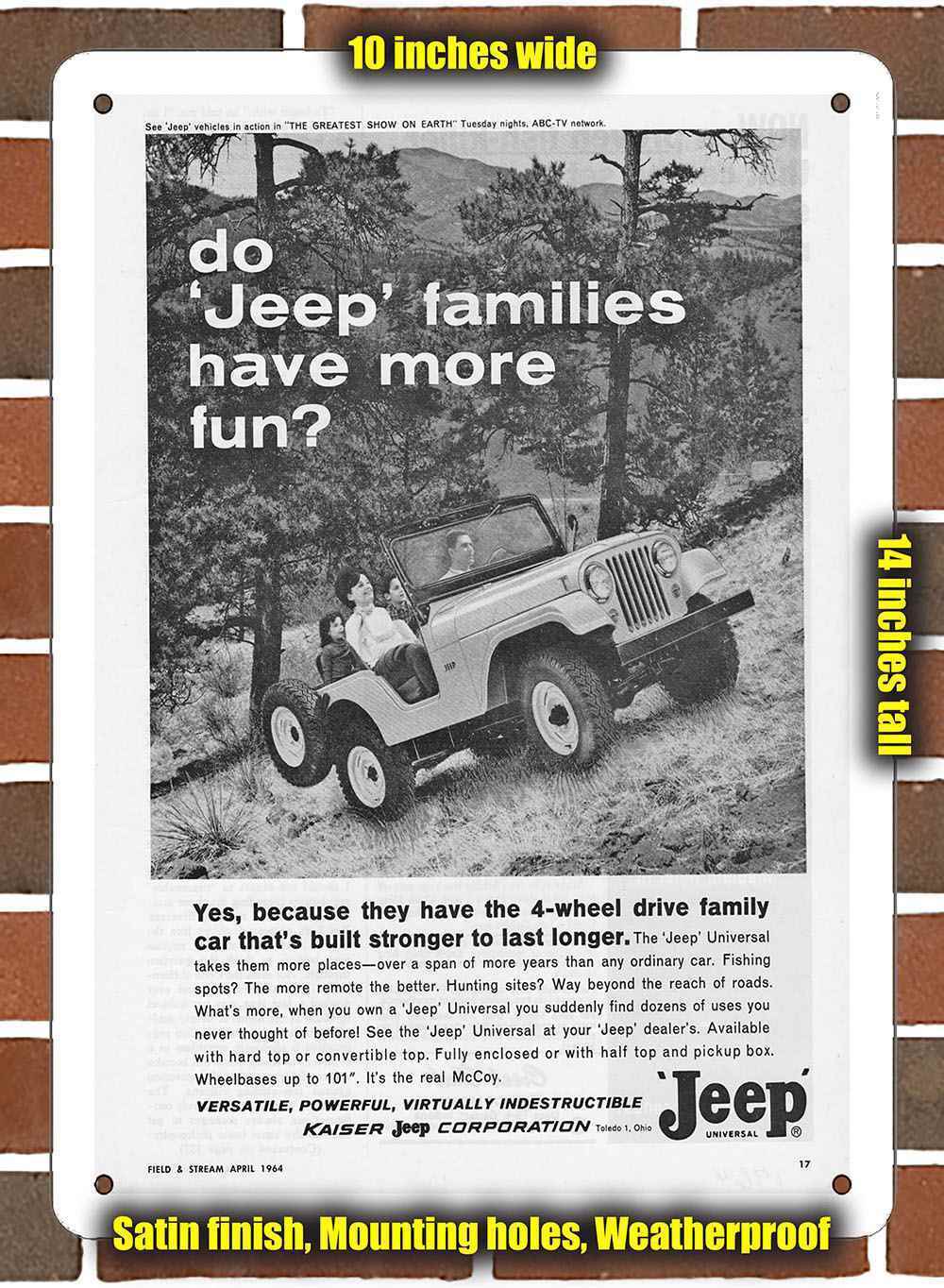 Metal Sign - 1964 Jeep Universal- 10x14 inches