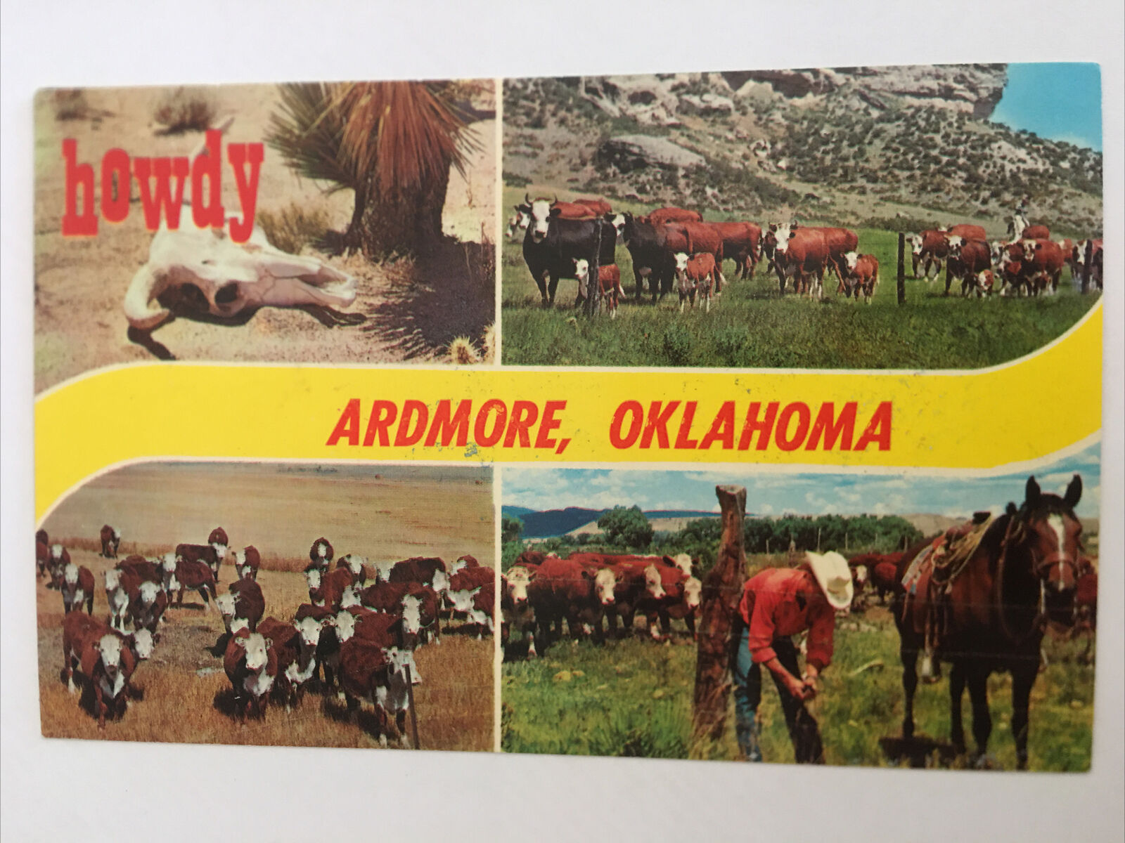 Howdy Ardmore Oklahoma Vintage Postcard