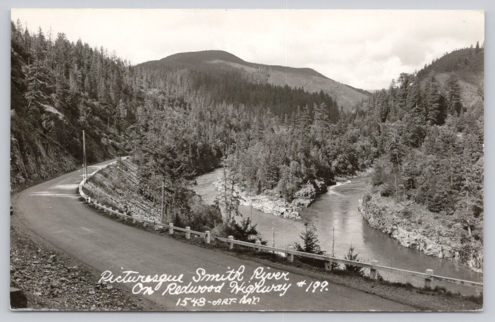 Postcard Redwood Highway California Picturesque Smith River Forest Unposted RPPC