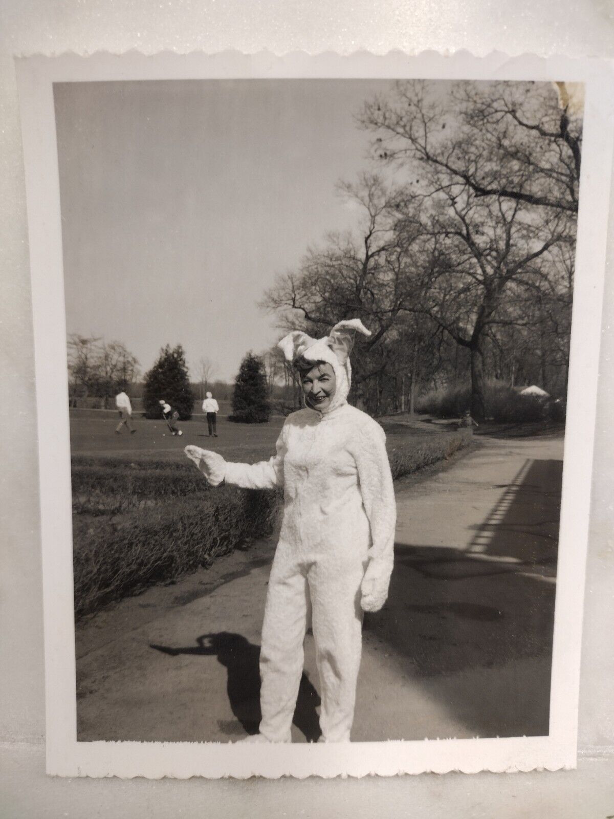 Found Photo - Woman in an Easter Bunny costume - vintage Mid-Century picture