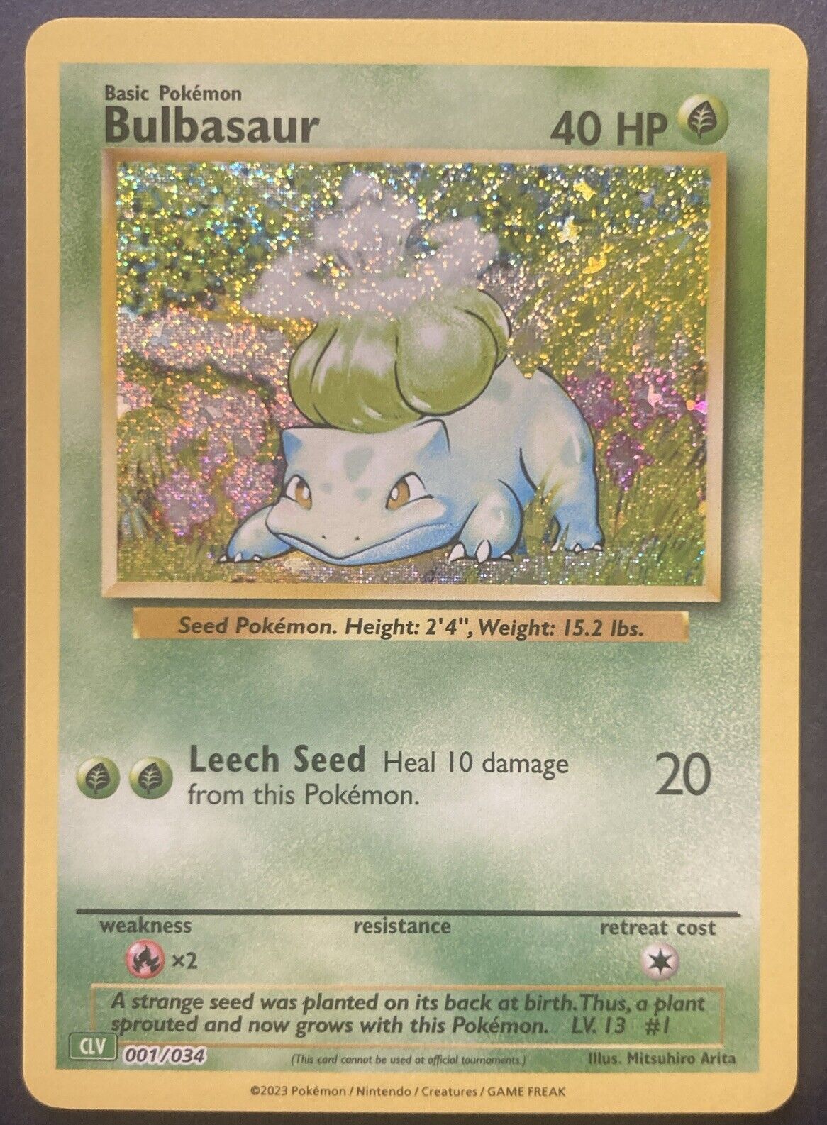 001/034 Bulbasaur CLV Pokémon Classic Collection ENG Trading Card NM/Mint