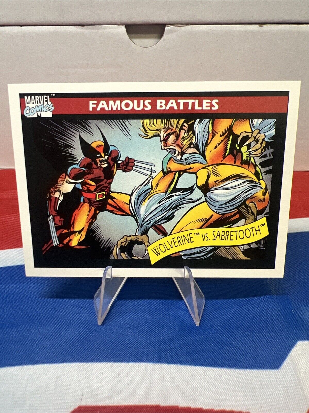 1990 Impel Marvel Universe Series 1 #119 FAMOUS BATTLES Wolverine vs. Sabretooth