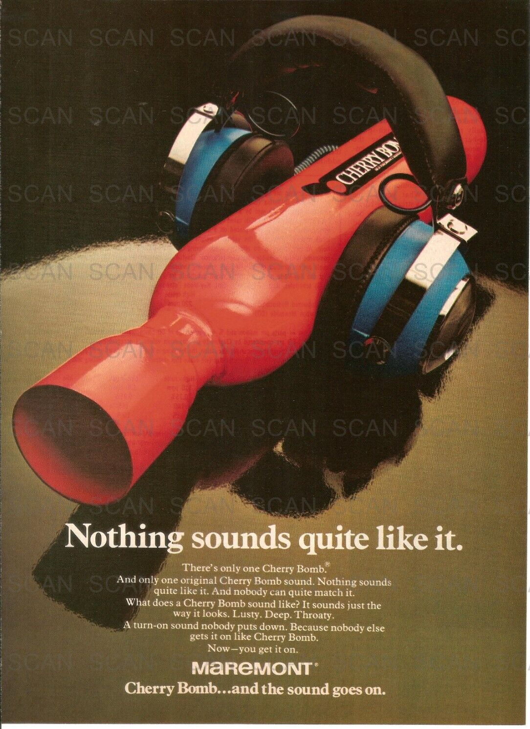 1974 Maremont Cherry Bomb Muffler Vintage Magazine Ad  Muffler With Ear Muffs