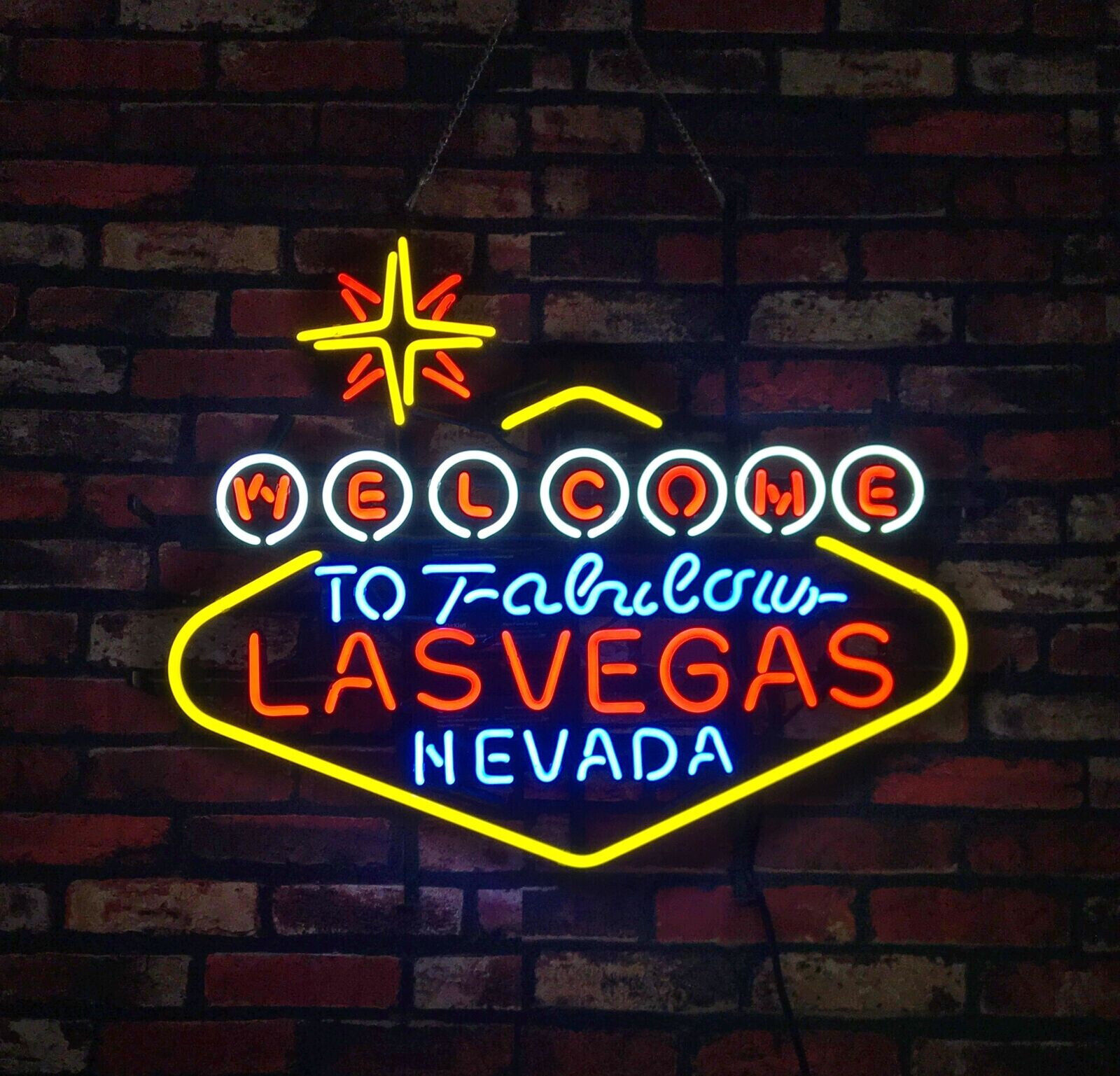 Welcome To Las Vegas Neon Sign Light Lamp Beer Bar Store Wall Decor 24x20