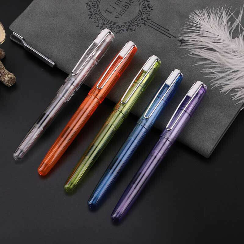 5Pcs/5 Colors Wing Sung 3010 Plastic Fountain Pen EF 0.38mm Nib Writing Gifts #s
