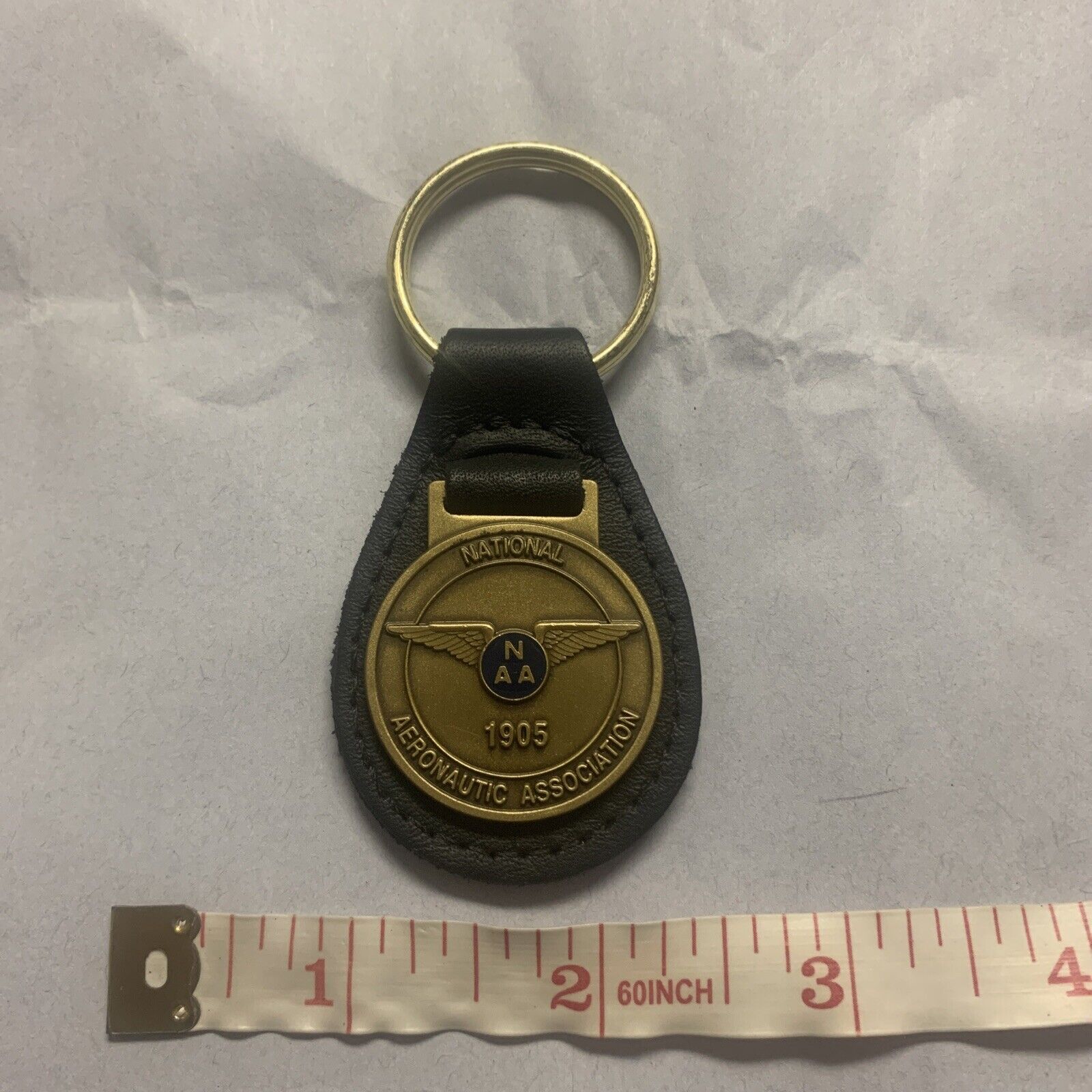 National Aeronautic Association 1905 Key Chain Black Key Ring 