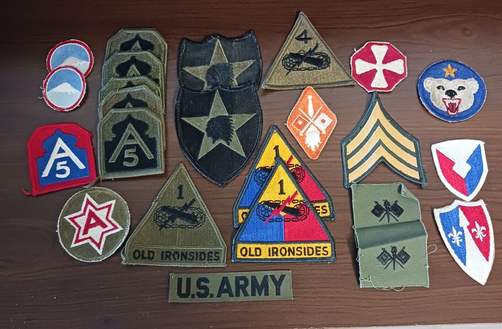 Vintage US Army Patch Lot  23 Pieces 16 Different - New and Worn
