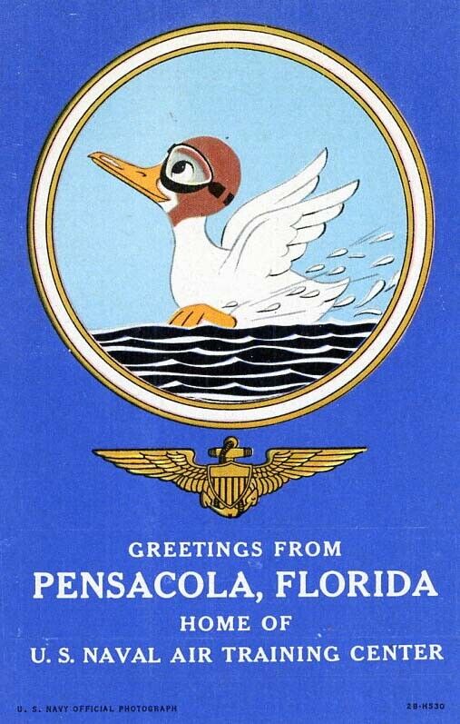 Postcard US Naval Air Training Greetings from Pensacola Florida FL c1940s VTG