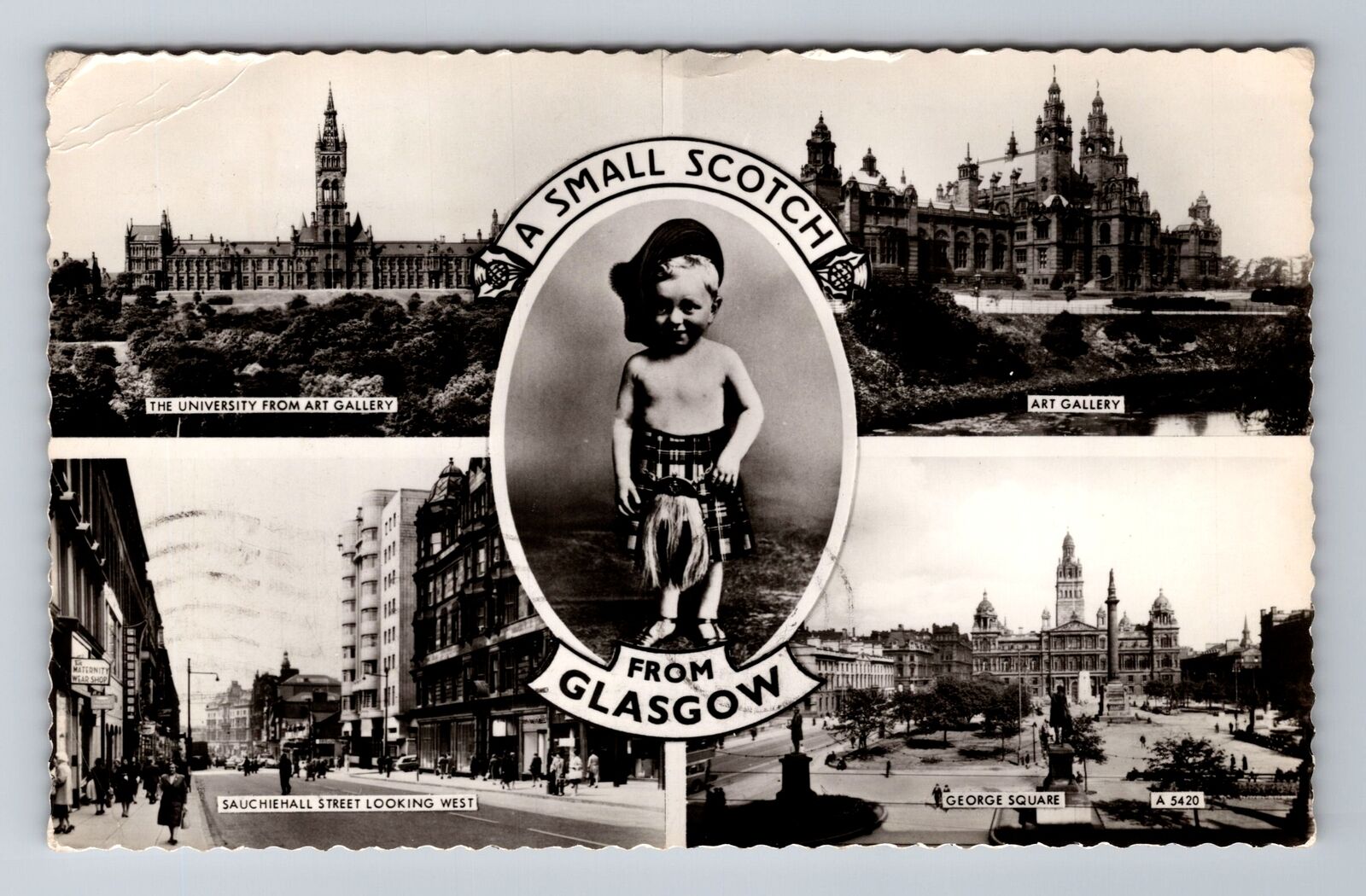 Glasgow-Scotland, General Greetings, Landmarks, Antique, Vintage Postcard