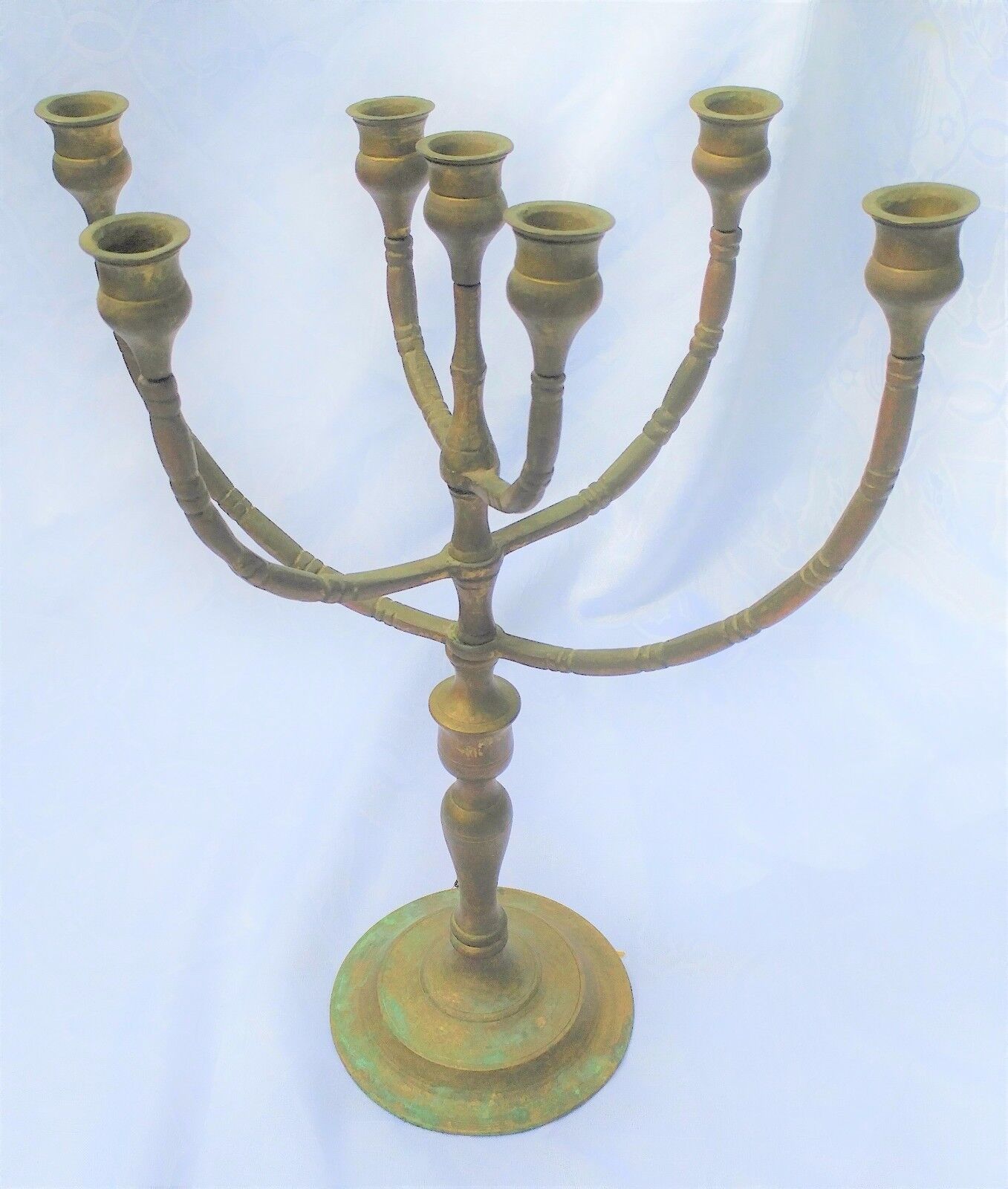 Antique Vintage Brass Rotating 7 Arm Candlestick Candelabra Candle-Stick/Holder