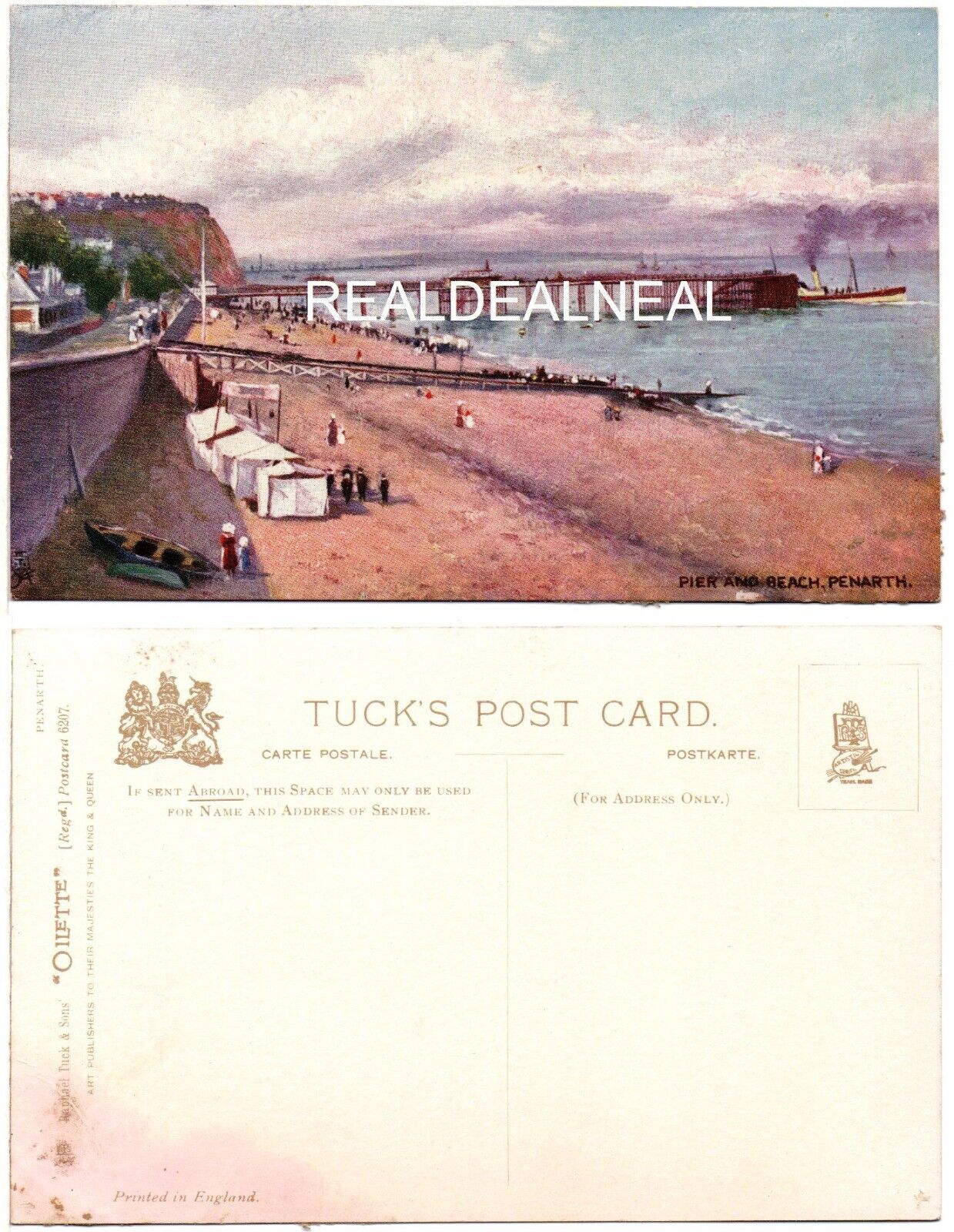 SOUTH WALES - Pier and Beach at Penarth (Circa 1910) Unused TUCK Postcard