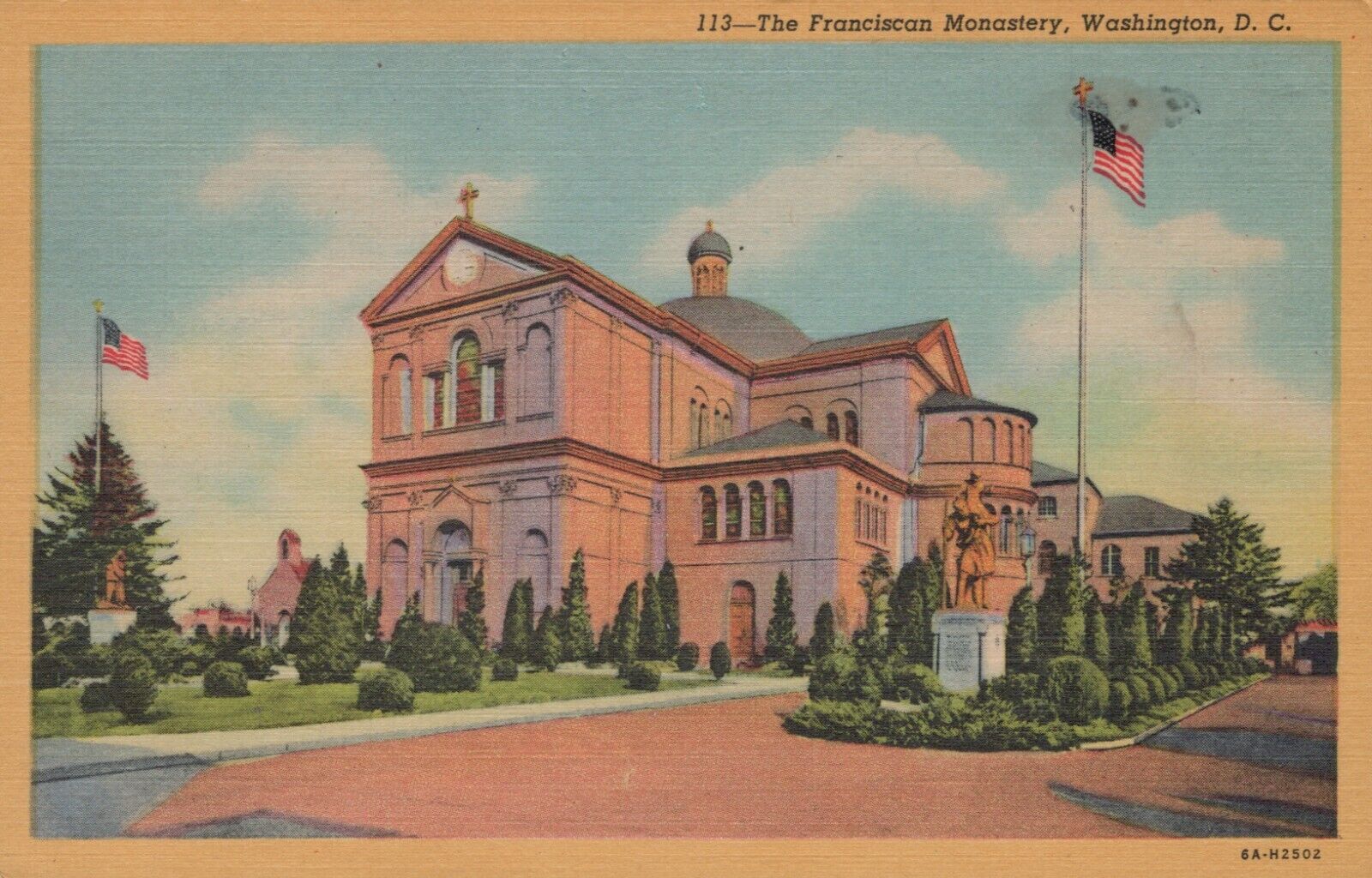 The Franciscan Monastery Washington D.C. Vintage Linen Postcard