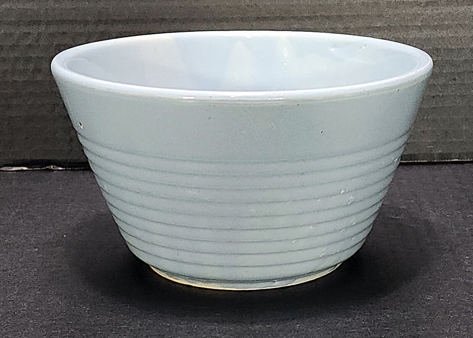 Vintage WATT Ribbed OVEN WARE MIXING BOWL #8 Light Blue Great Condition NICE