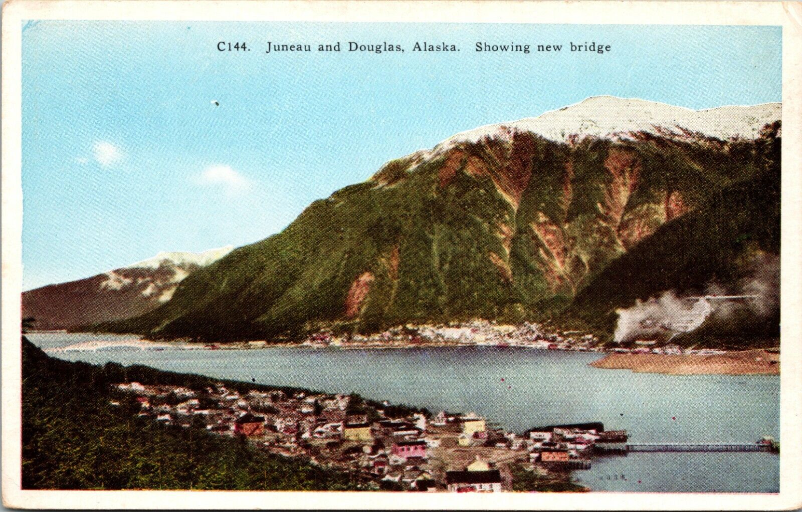 Alaska AK Juneau And Douglas Juneau-Douglas Bridge Vintage Postcard