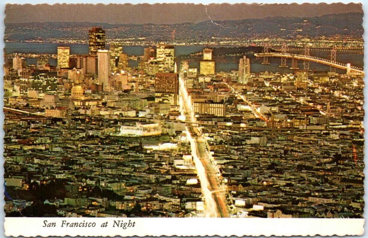 Postcard - San Francisco at Night, California, USA