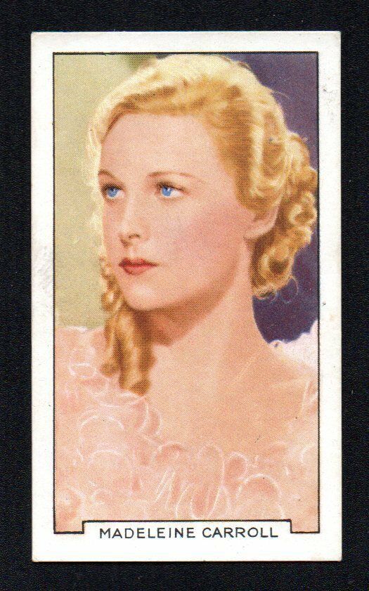 MADELEINE CARROLL 1935 GALLAHER PORTRAITS OF FAMOUS STARS #34 EXMT NICE CORNERS