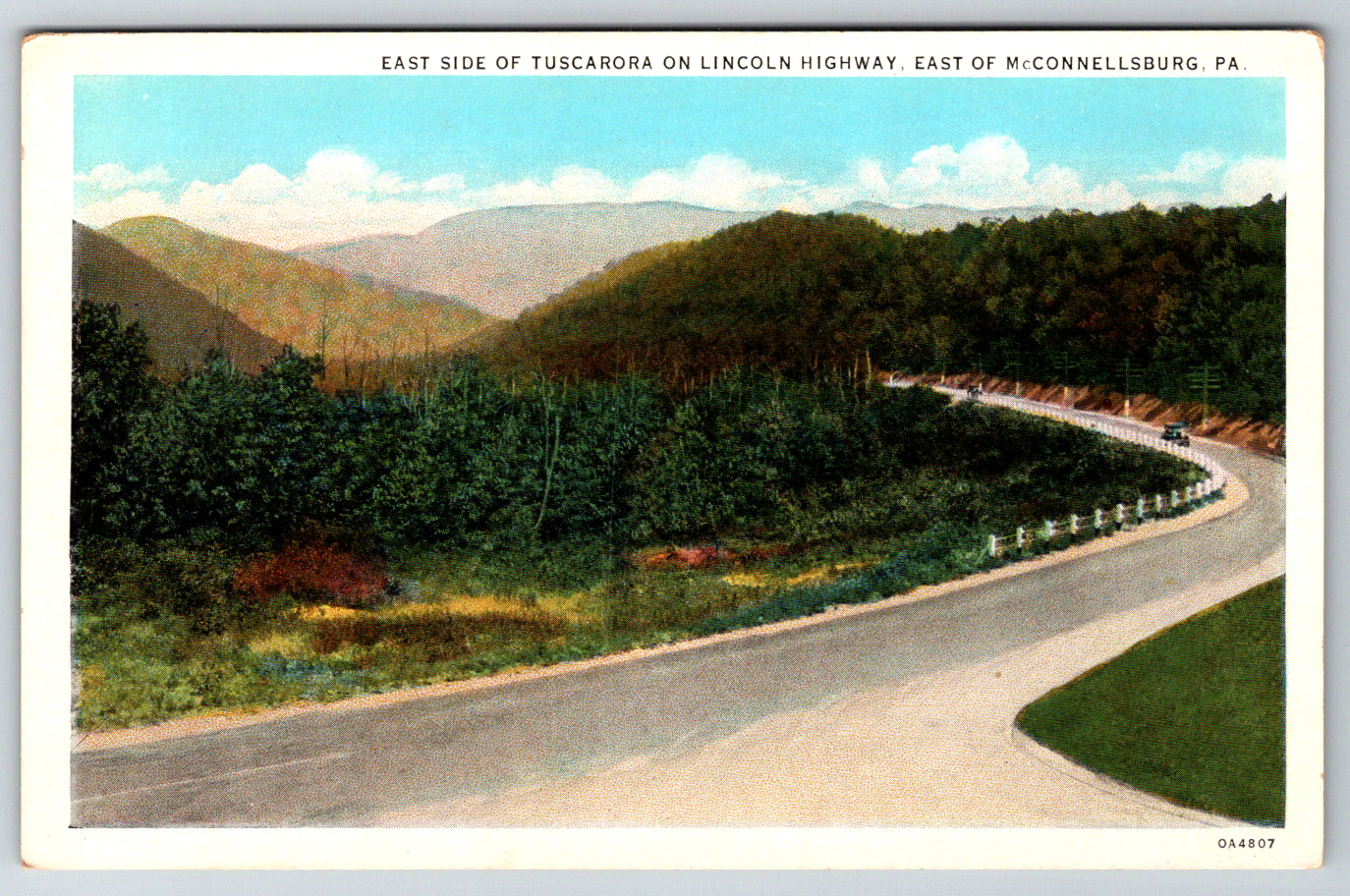 c1920s East Side Tuscarora McConnelsburg PA Highway Lincoln Antique Postcard