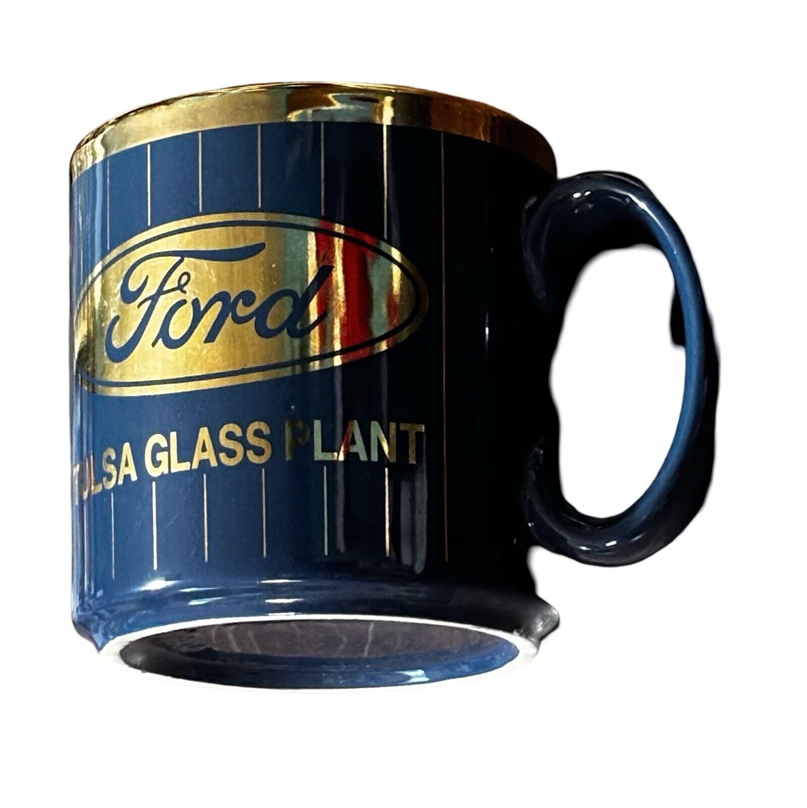 Vintage FORD Coffee Mugs 1980s | Tulsa Glass Plant 1987 Perfect Attendance 