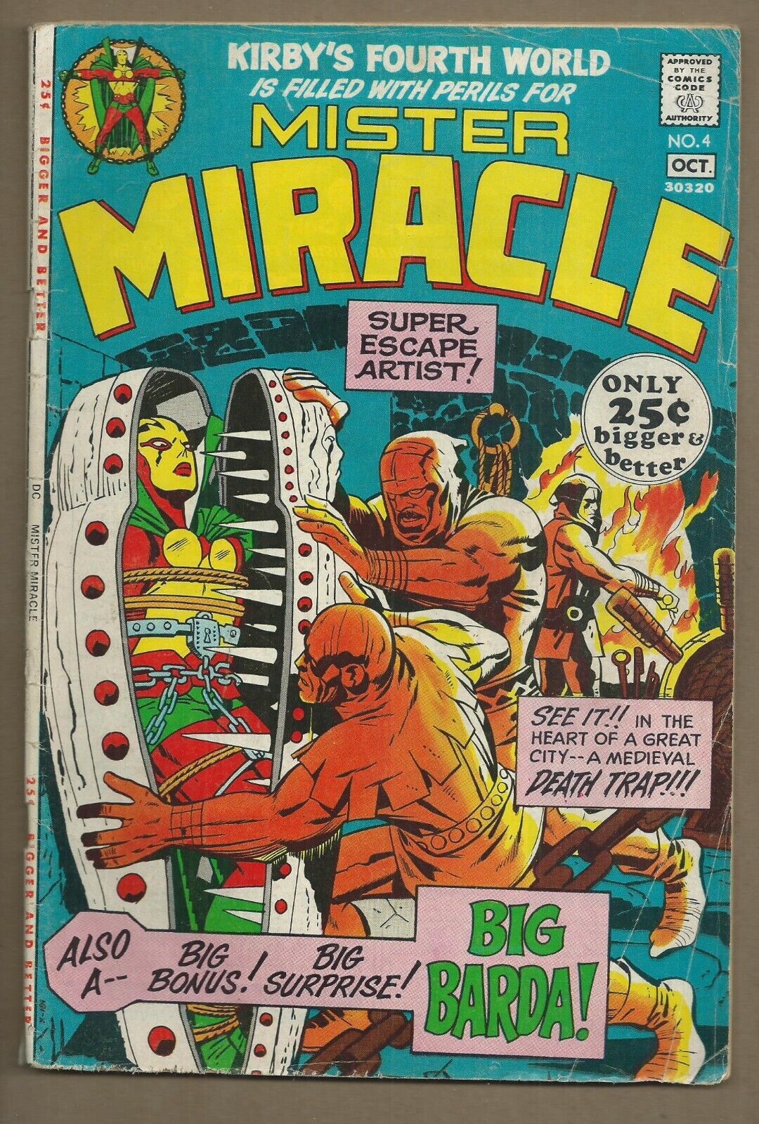 🔥MISTER MIRACLE #4*DC, 1971*1ST APP. OF BIG BARDA*BRONZE AGE*JACK KIRBY*VG/GD*