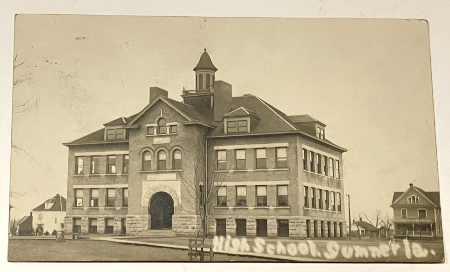 SUMNER IOWA HIGH SCHOOL RPPC REAL PHOTO POSTCARD 1908