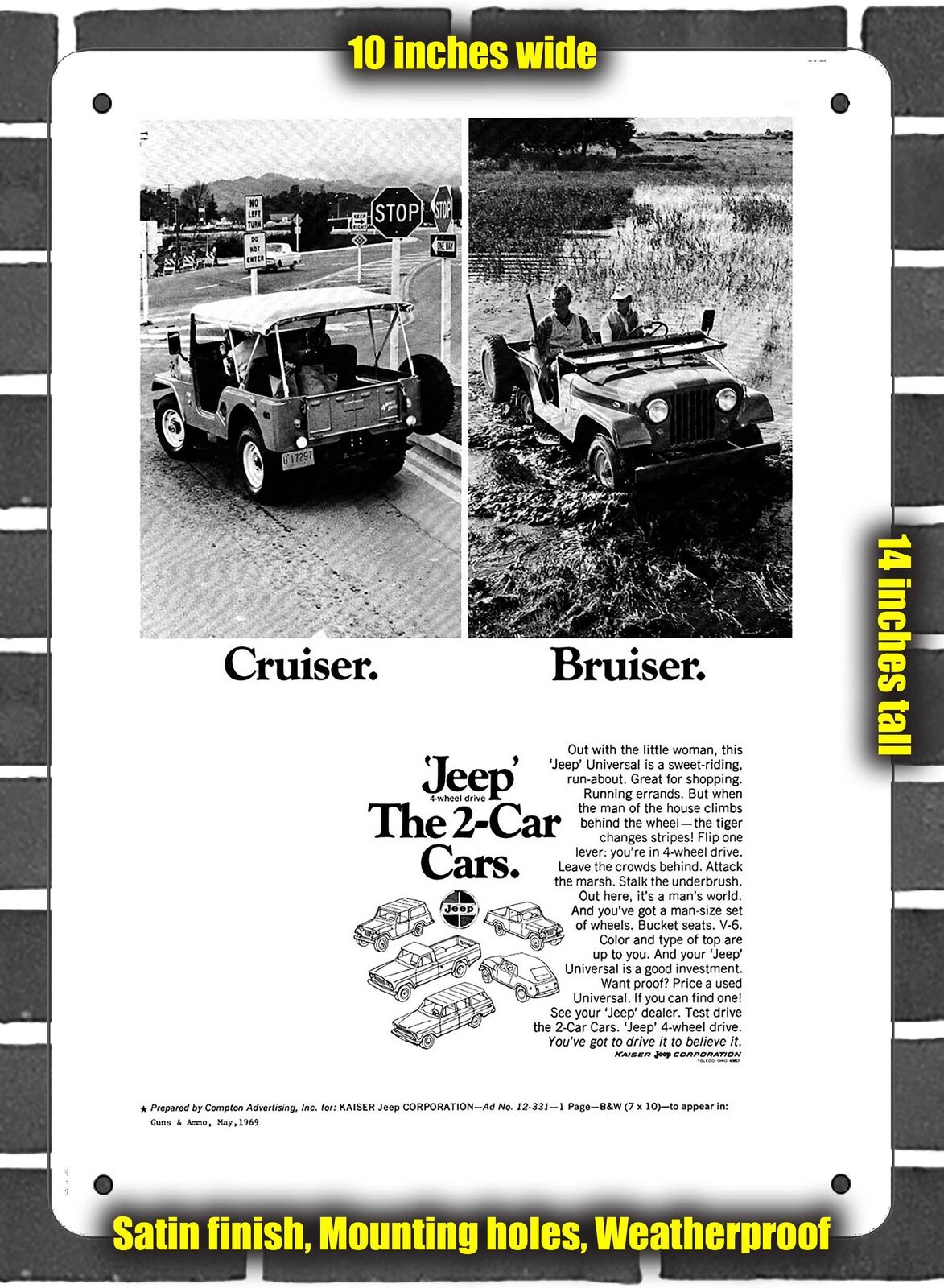 METAL SIGN - 1969 Jeep Vintage Ad 15