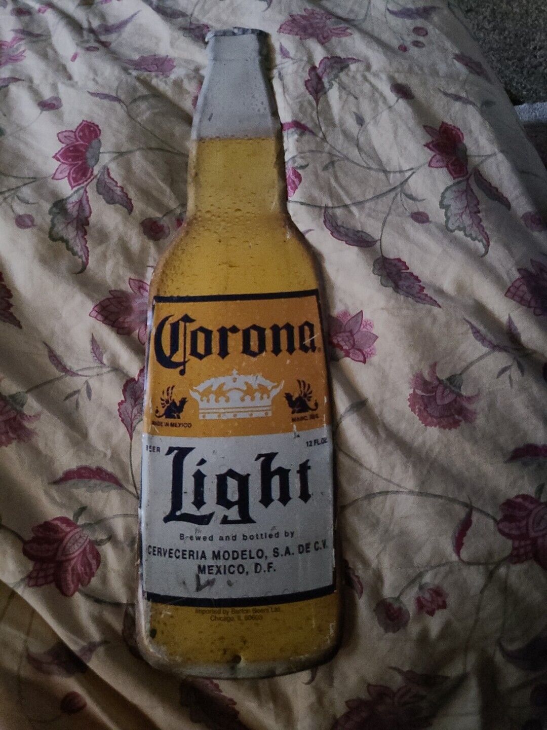 Vintage Large Tin Corona Bottle Sign