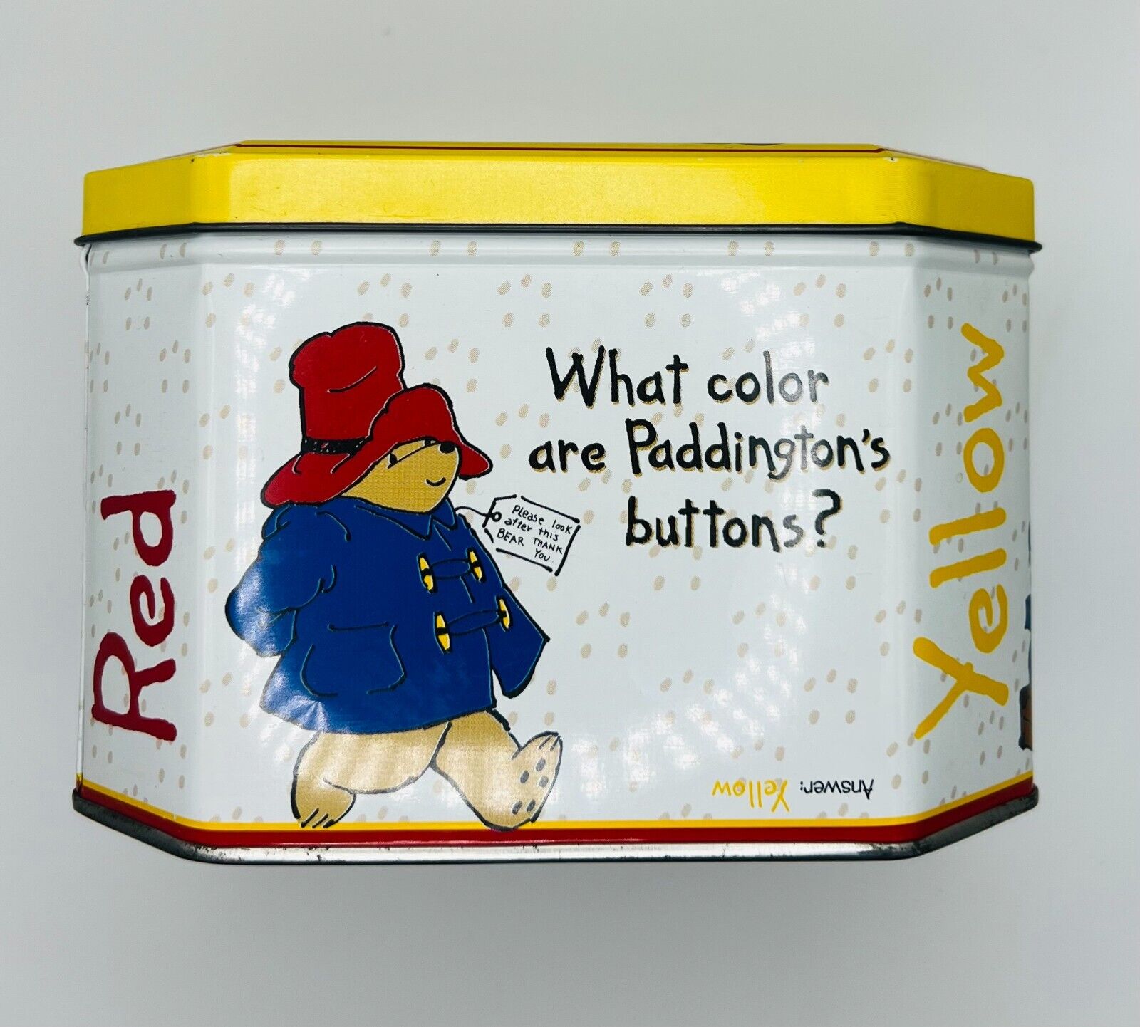 1997 Vintage Paddington Bear Tin Box - 