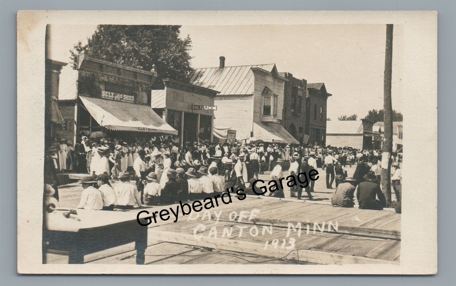 RPPC Day Off Downtown Festival CANTON MN Minnesota 1913 Real Photo Postcard 1