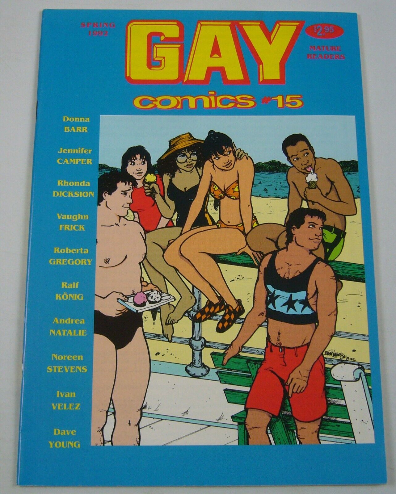 Gay Comix #15 VF underground - roberta gregory - donna barr - ivan velez jr 1992