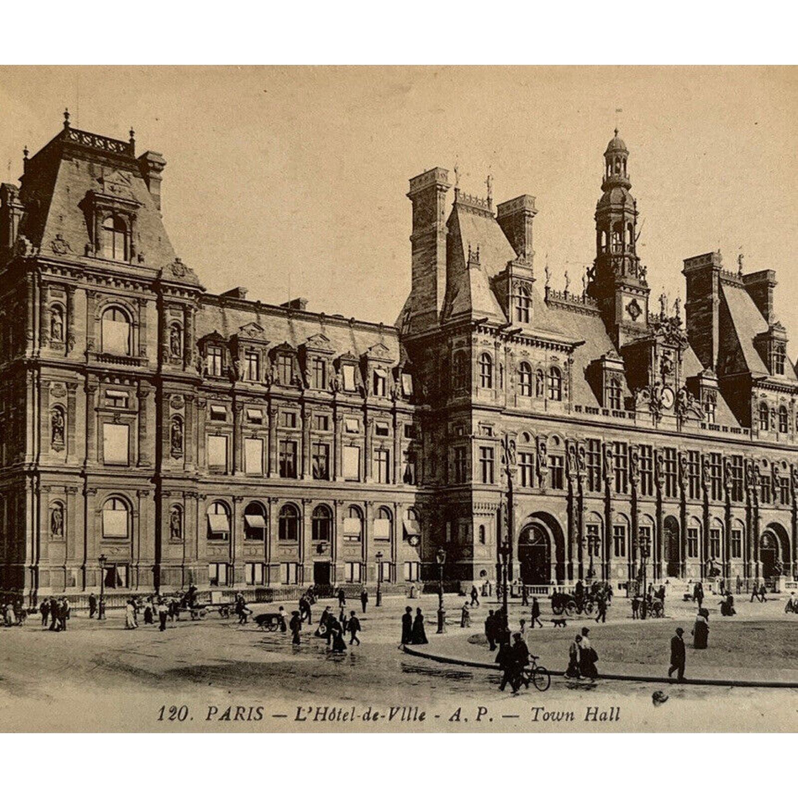 Antique Early 1900 Ephemera Postcard Carte Postale 120 Paris L’Hotel de Villa AP