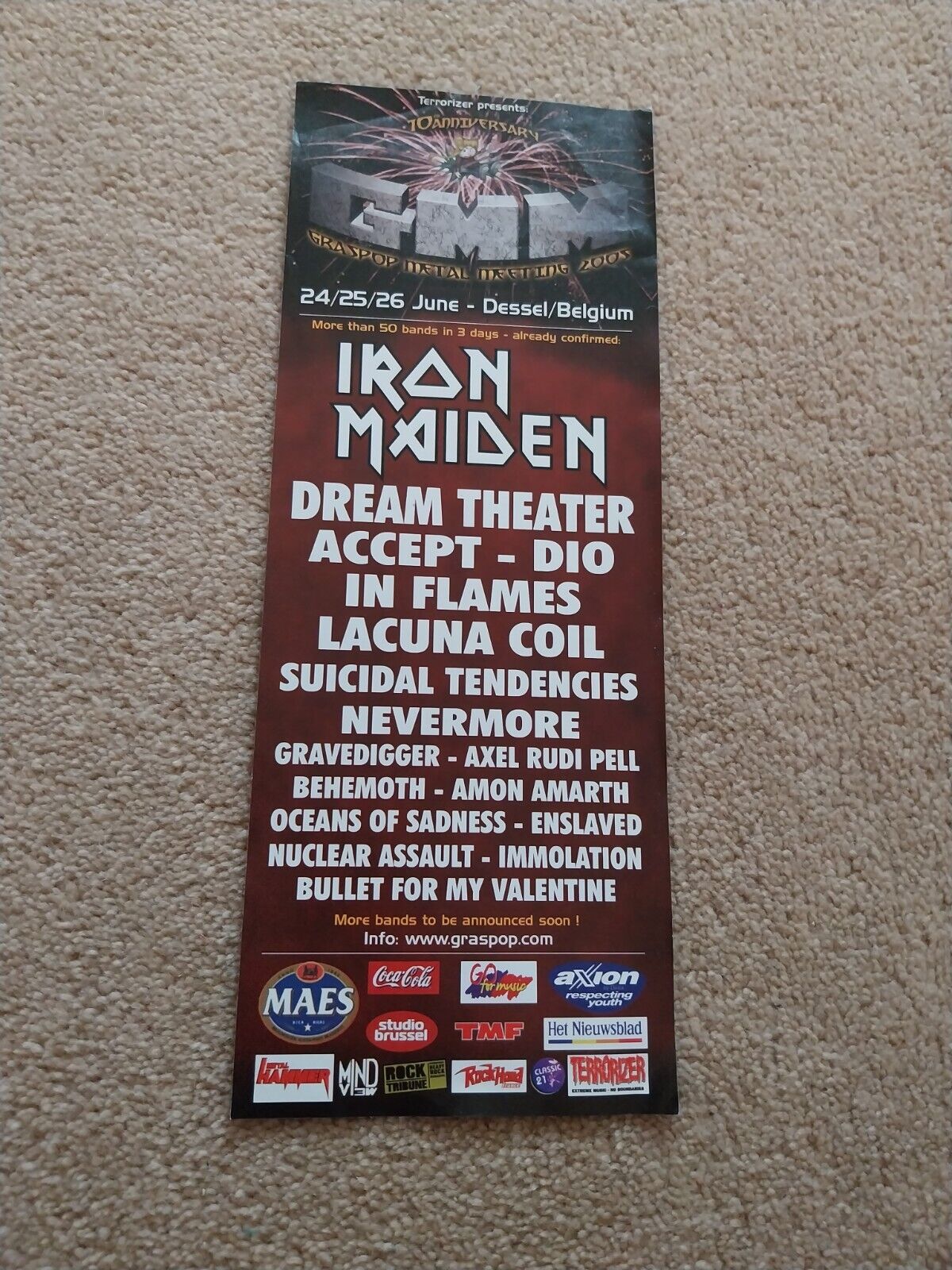 TNEWL70 ADVERT 11X4 GMM 2005 : IRON MAIDEN, ACCEPT, LACUNA COIL, IN FLAMES