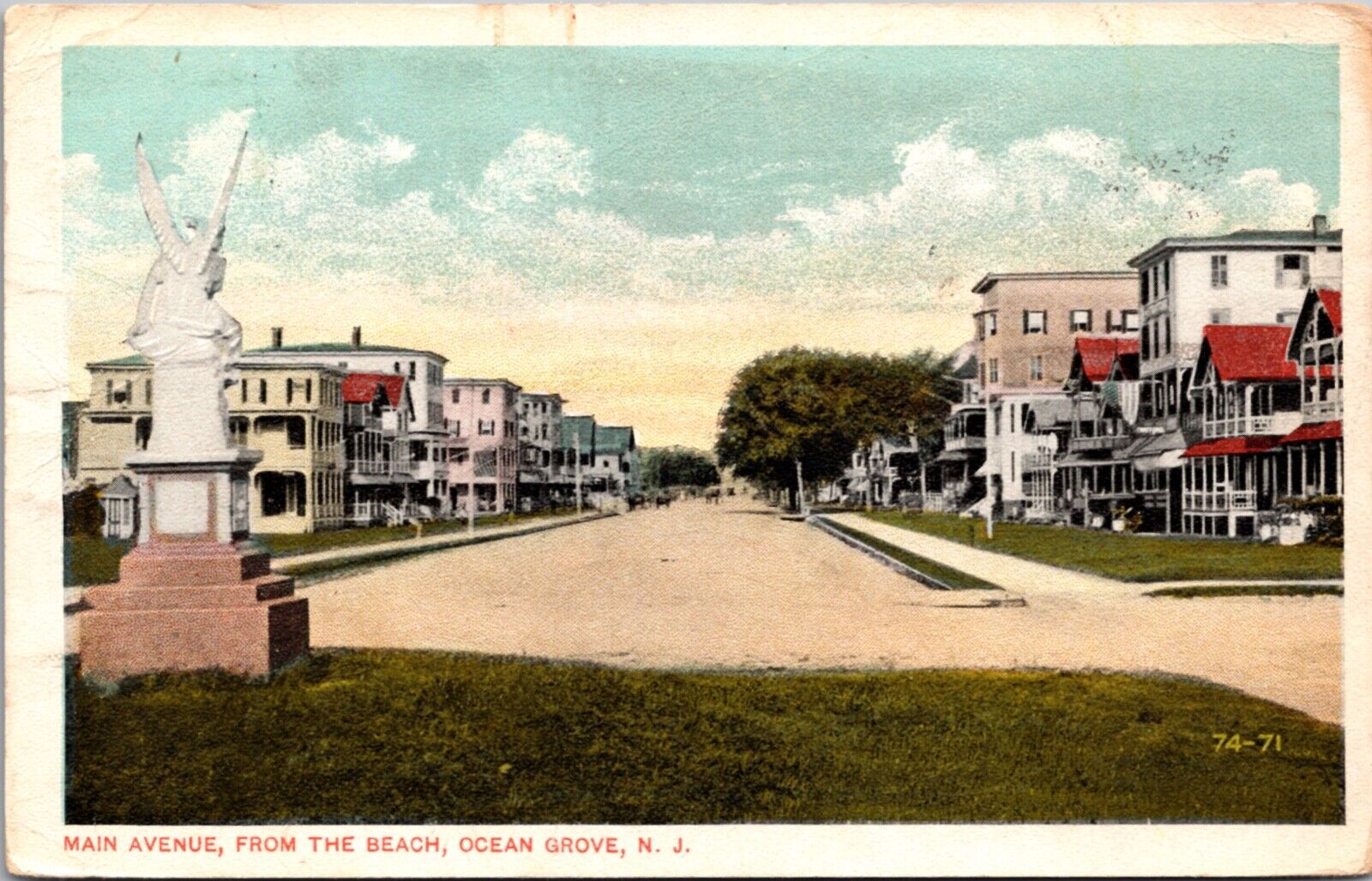 Postcard Main Avenue From The Beach in Ocean Grove, New Jersey