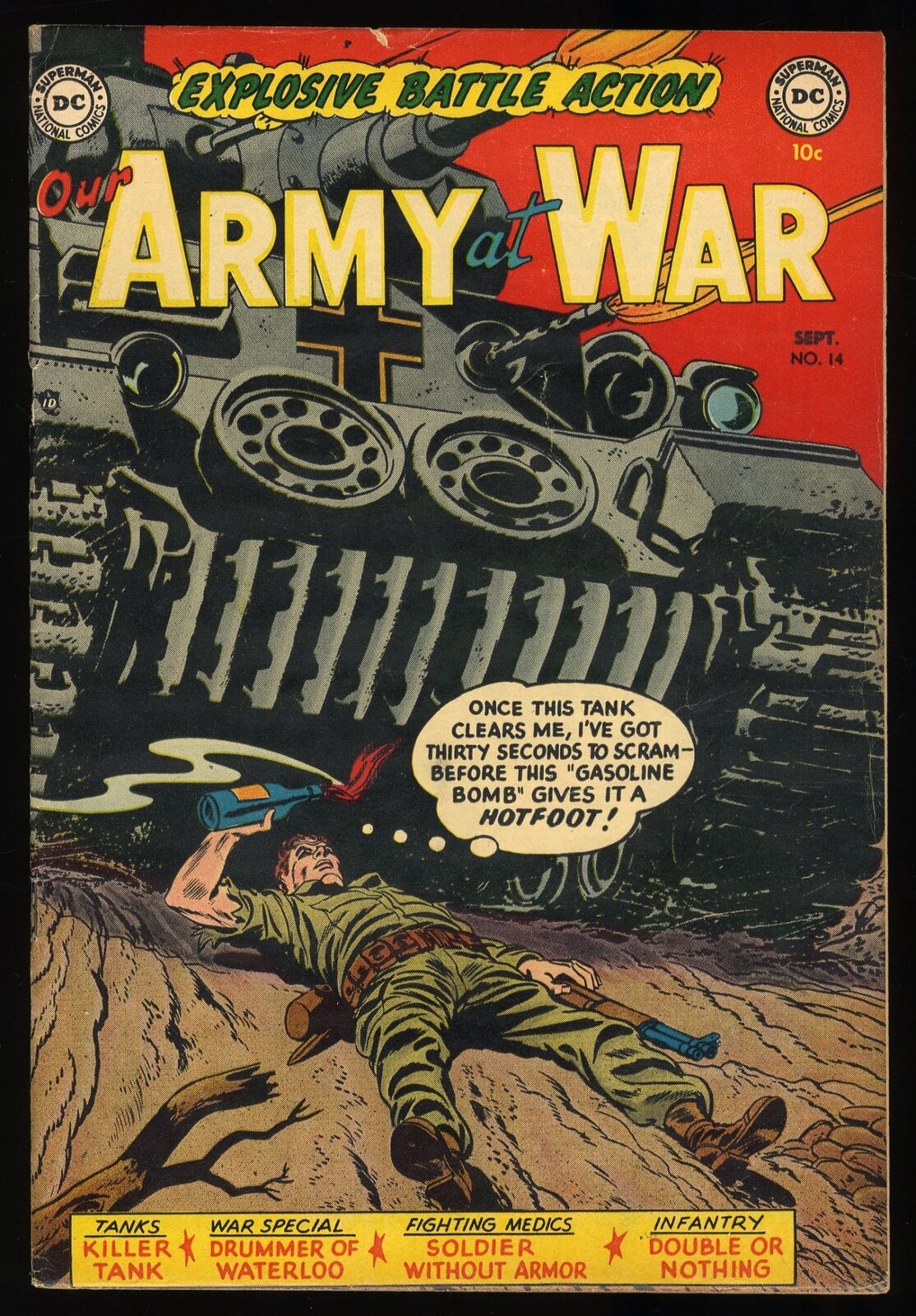 Our Army at War #14 FN- 5.5 Jerry Grandenetti Cover DC Comics 1953