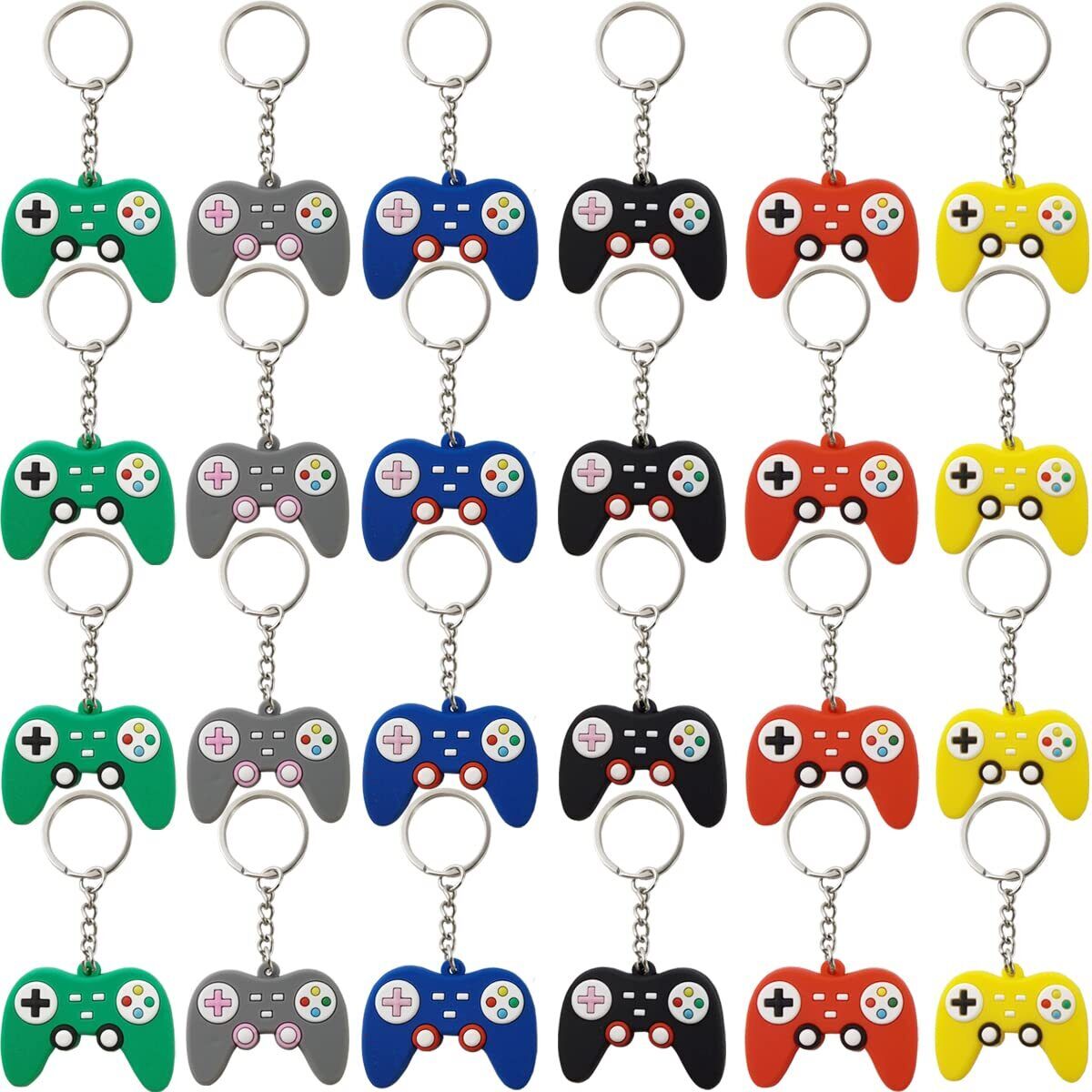 24PCS Video Game Controller Keychains in 6 Colors Video Game Party Controller...
