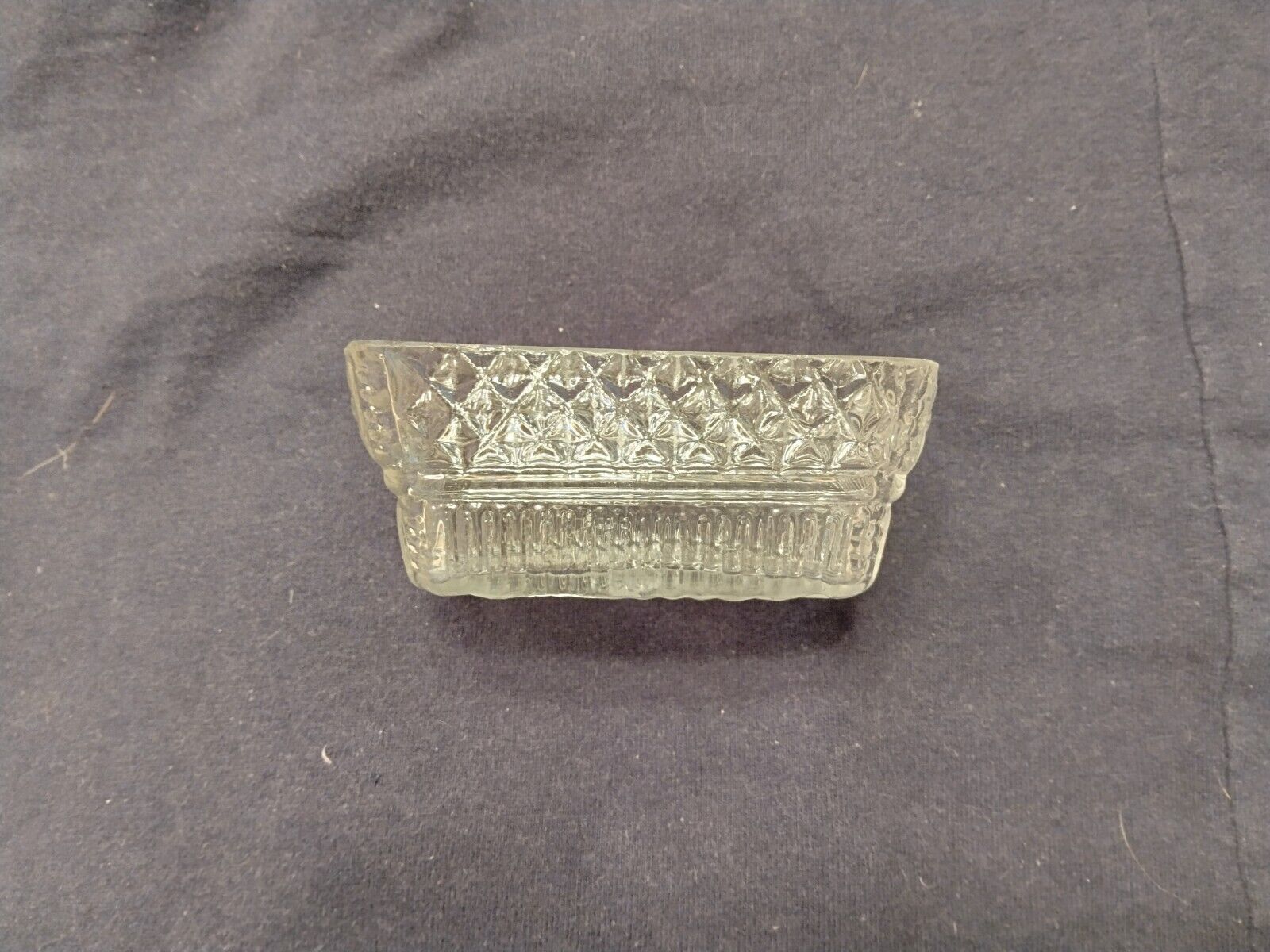 Antique, Early Molded Flint Glass Salt Cellar (Diamond Pattern (c. 1820s))