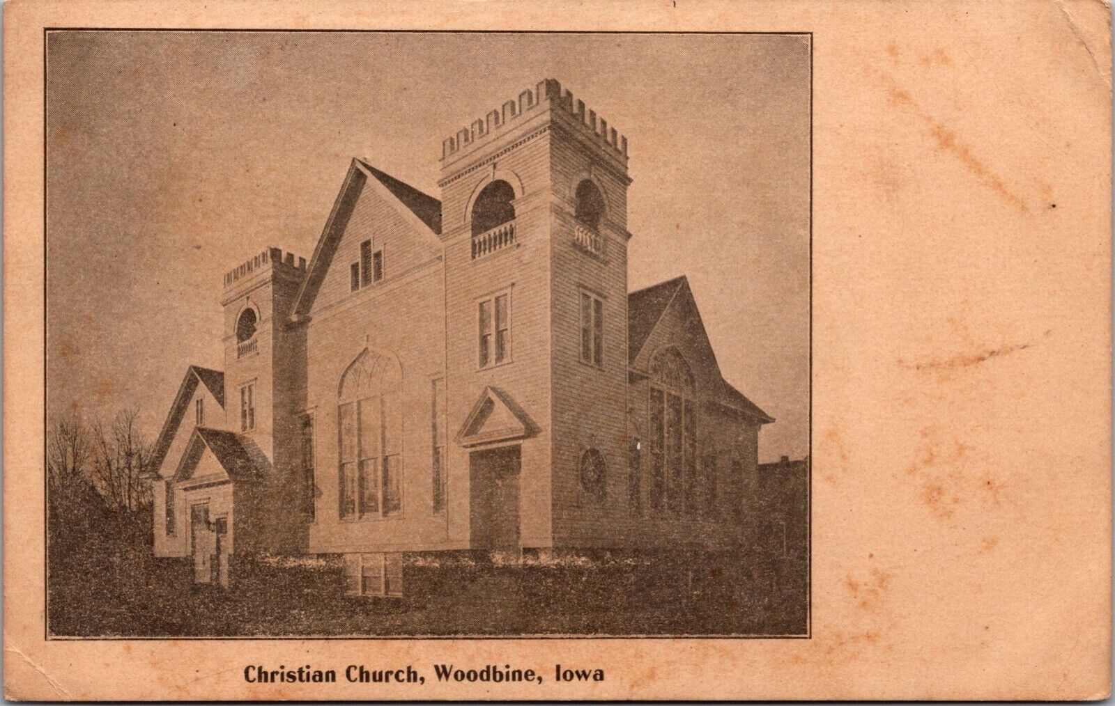 Postcard Christian Church in Woodbine, Iowa~138088