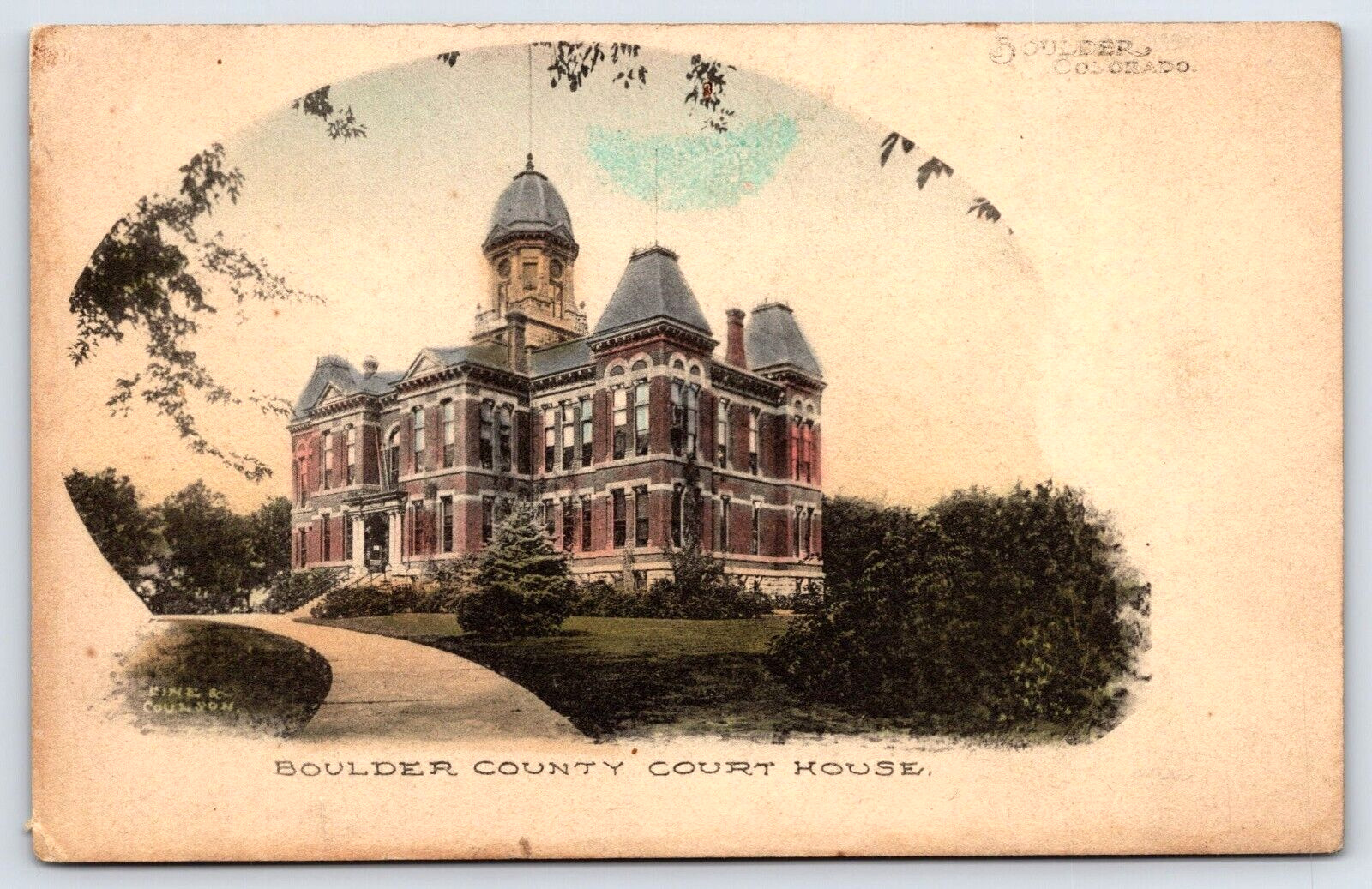 Original Old Vintage Antique Postcard Boulder County Court House Boulder, CO