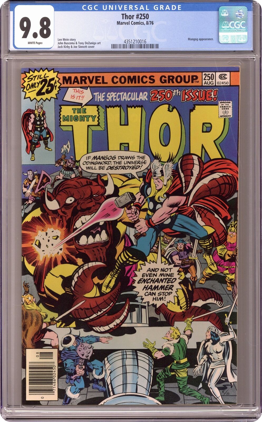Thor #250 CGC 9.8 1976 4351210016