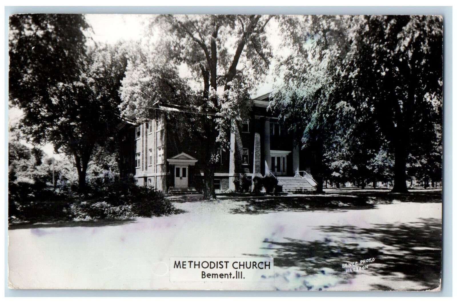 Bement Illinois IL Postcard Methodist Church 1950 RPPC Photo Vintage Posted