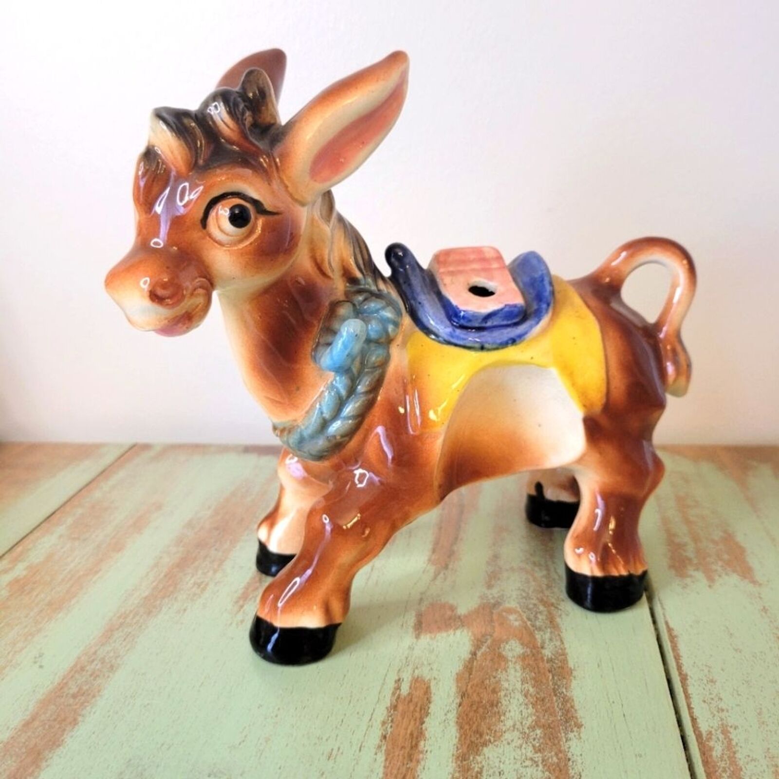 Vintage Anthropomorphic MCM Donkey Figurine with Big Eyes - Atomic Kitsch