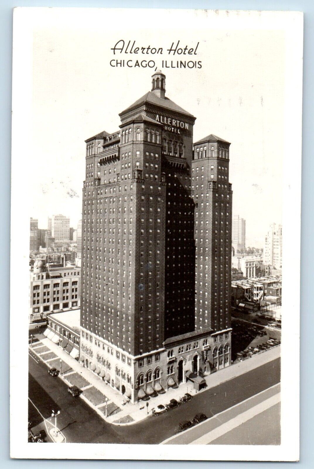 Chicago Illinois IL Postcard RPPC Photo Allerton Hotel Building 1949 Vintage