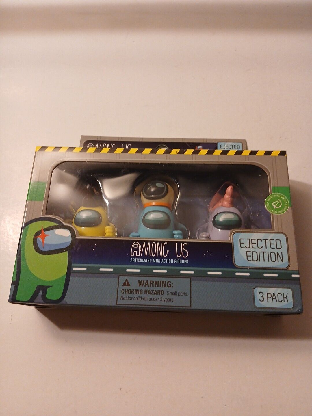 Among Us 3 Pack Mini Figures Ejected Edition Yellow Blue Purple 2023 Toikido