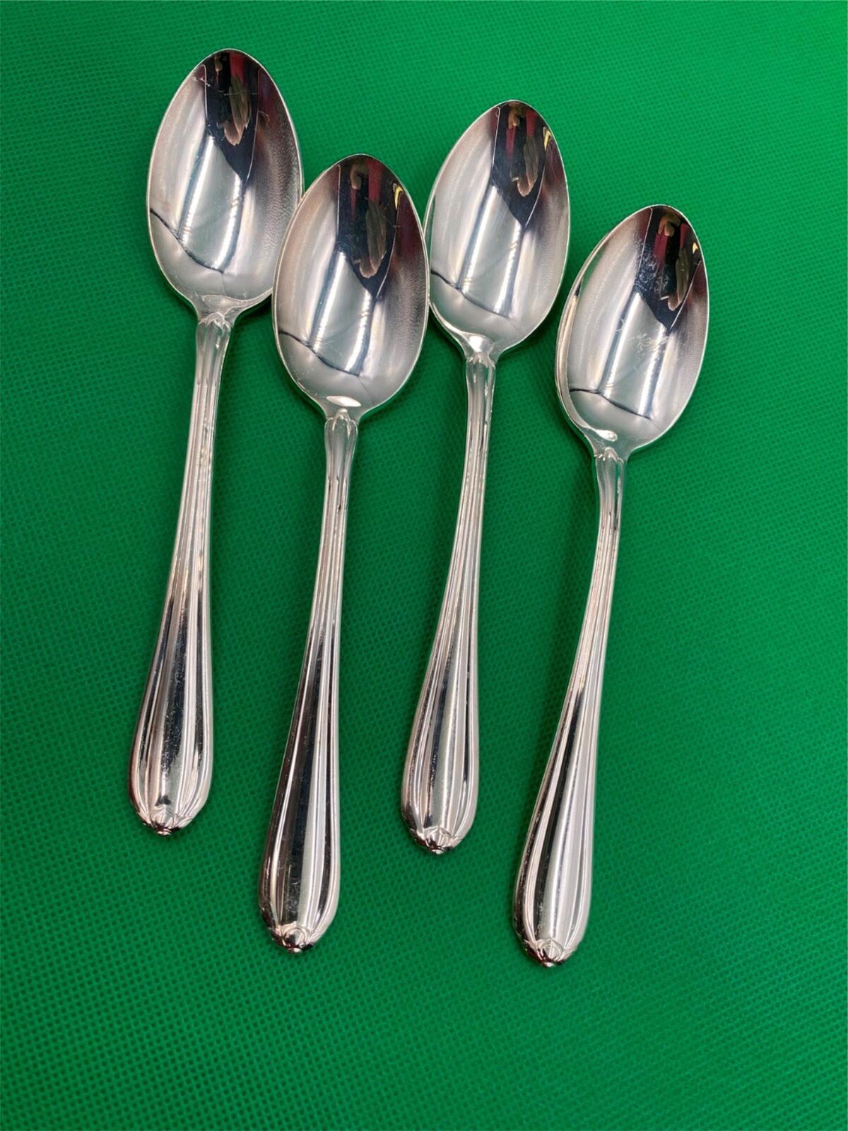 Set of 4 Gorham Silverplate MELON BUD Oval Soup / Place Spoons