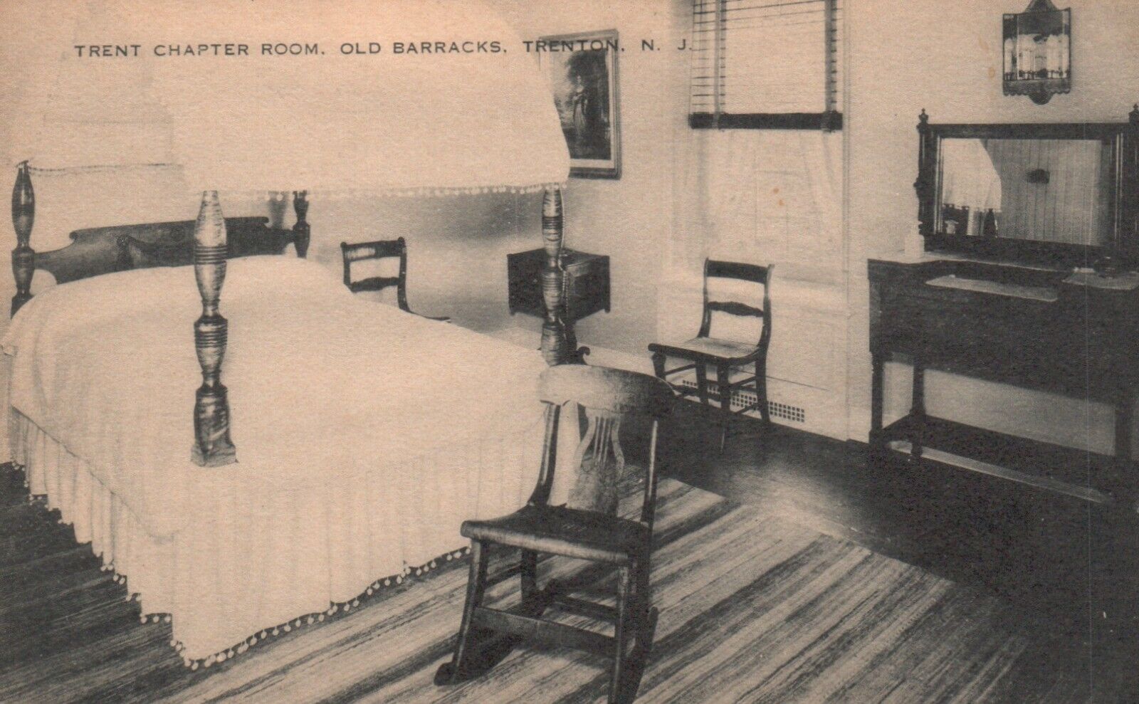 Postcard NJ Trenton Old Barracks Trent Chapter Room Antique Vintage PC f2942