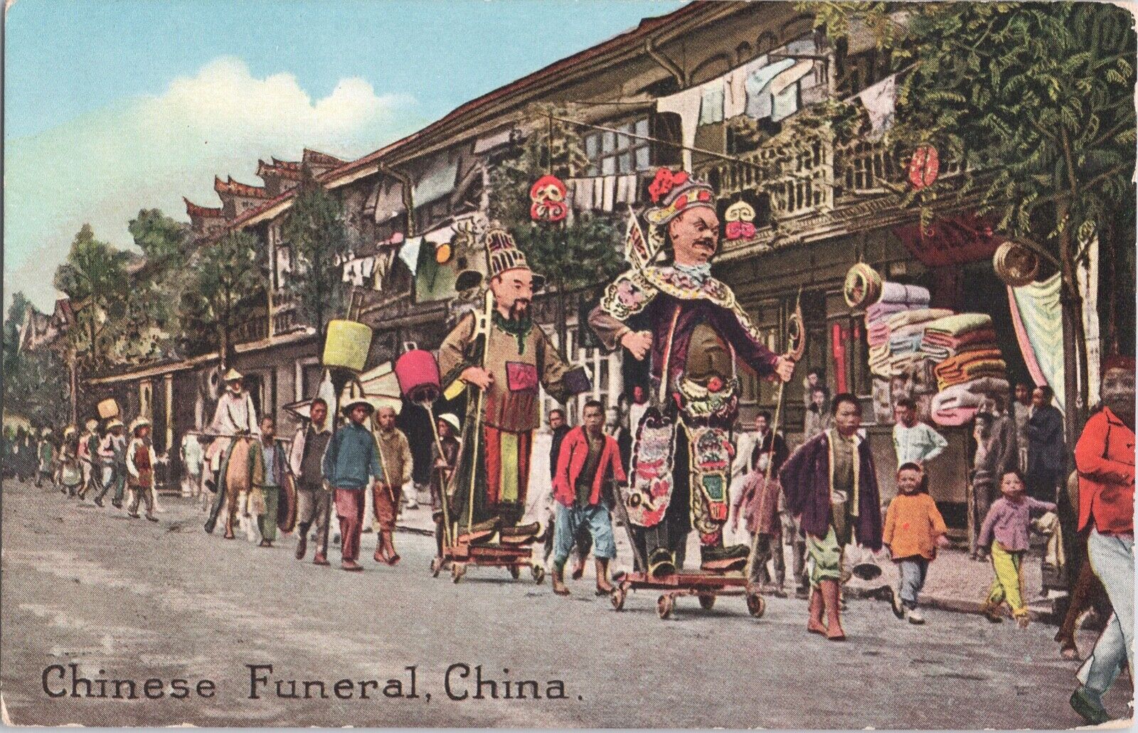 Post Card Chinese Funeral Procession China Peking Shanghai