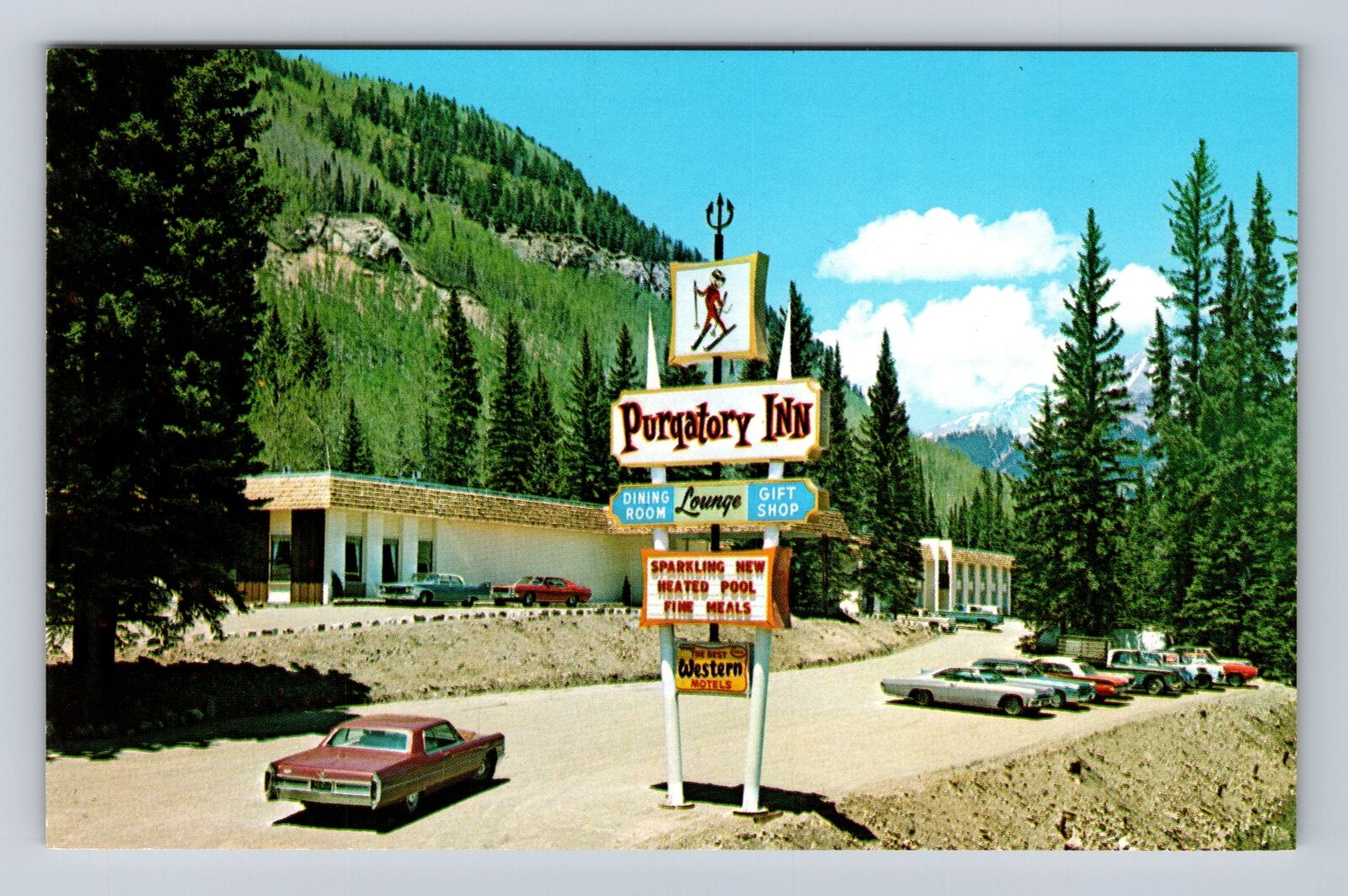 Durango CO-Colorado, Purgatory Inn, Advertising, Antique Vintage Postcard