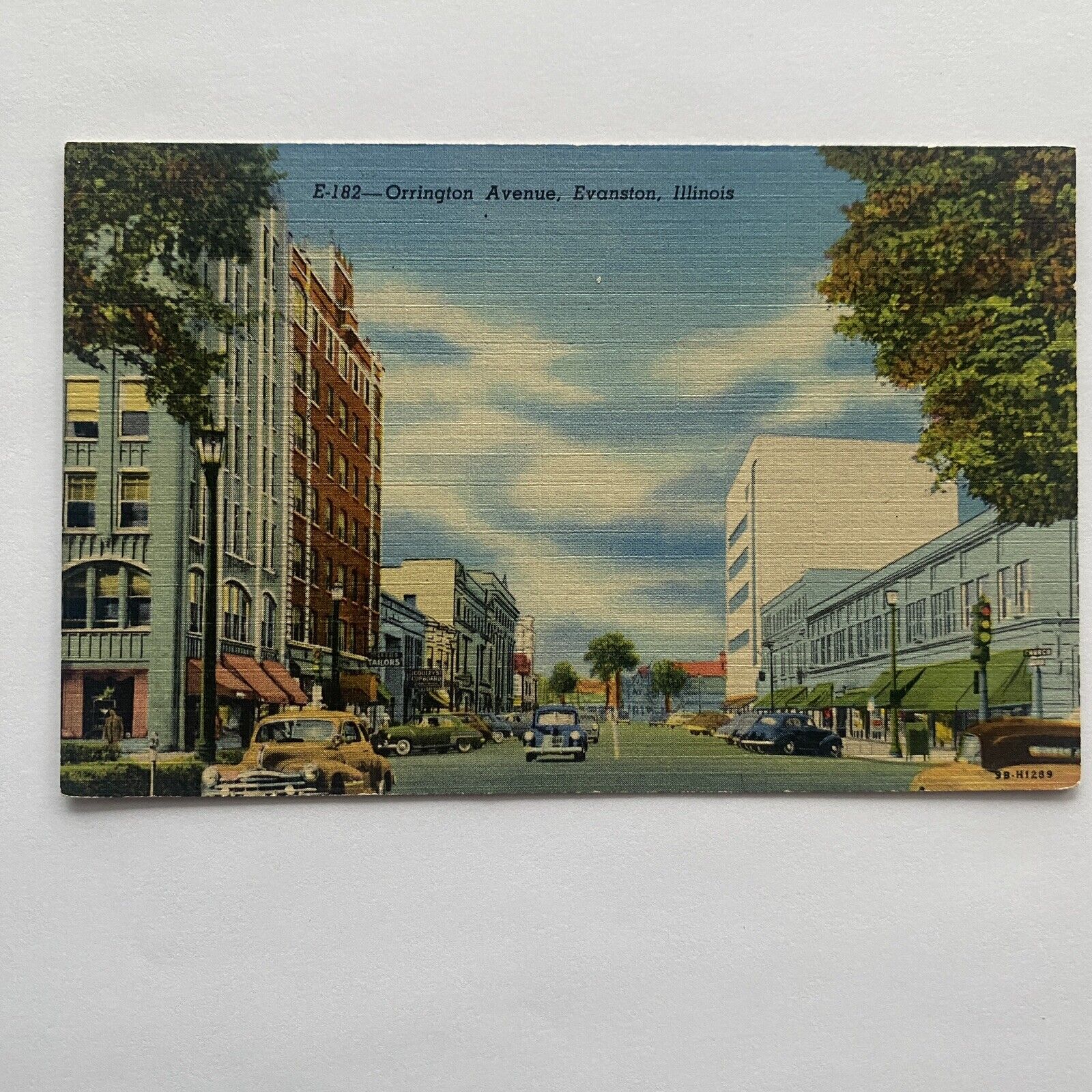 Orrington Avenue Street Scene 1940s Cook County Postcard Evanston IL Linen UNP