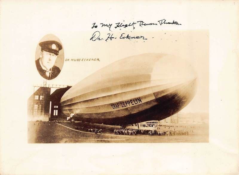Dr. Hugo Eckener Graf Zeppelin Aviation Commander Original Crew Photo Card